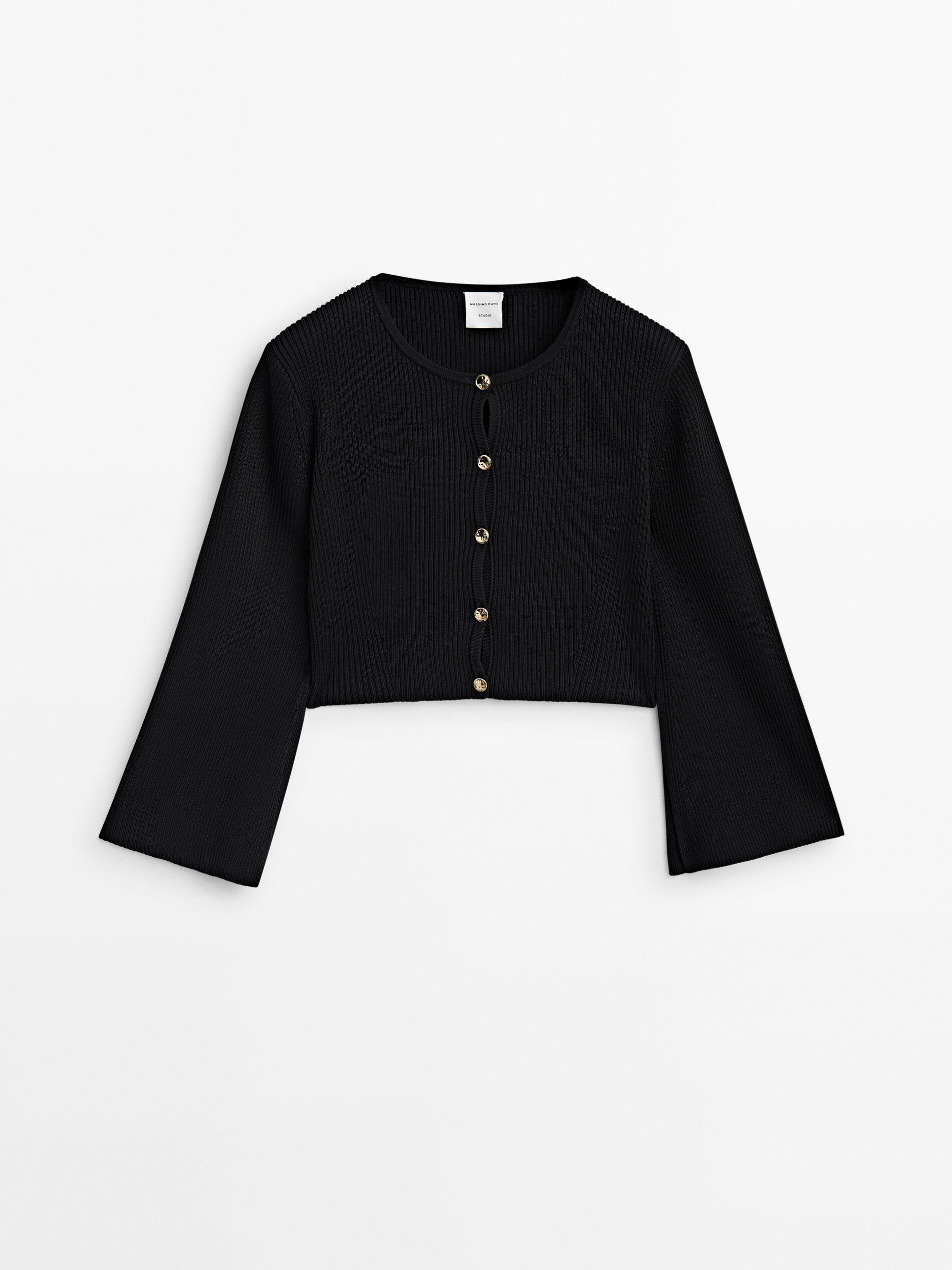 Ribbed open sleeve cardigan Studio