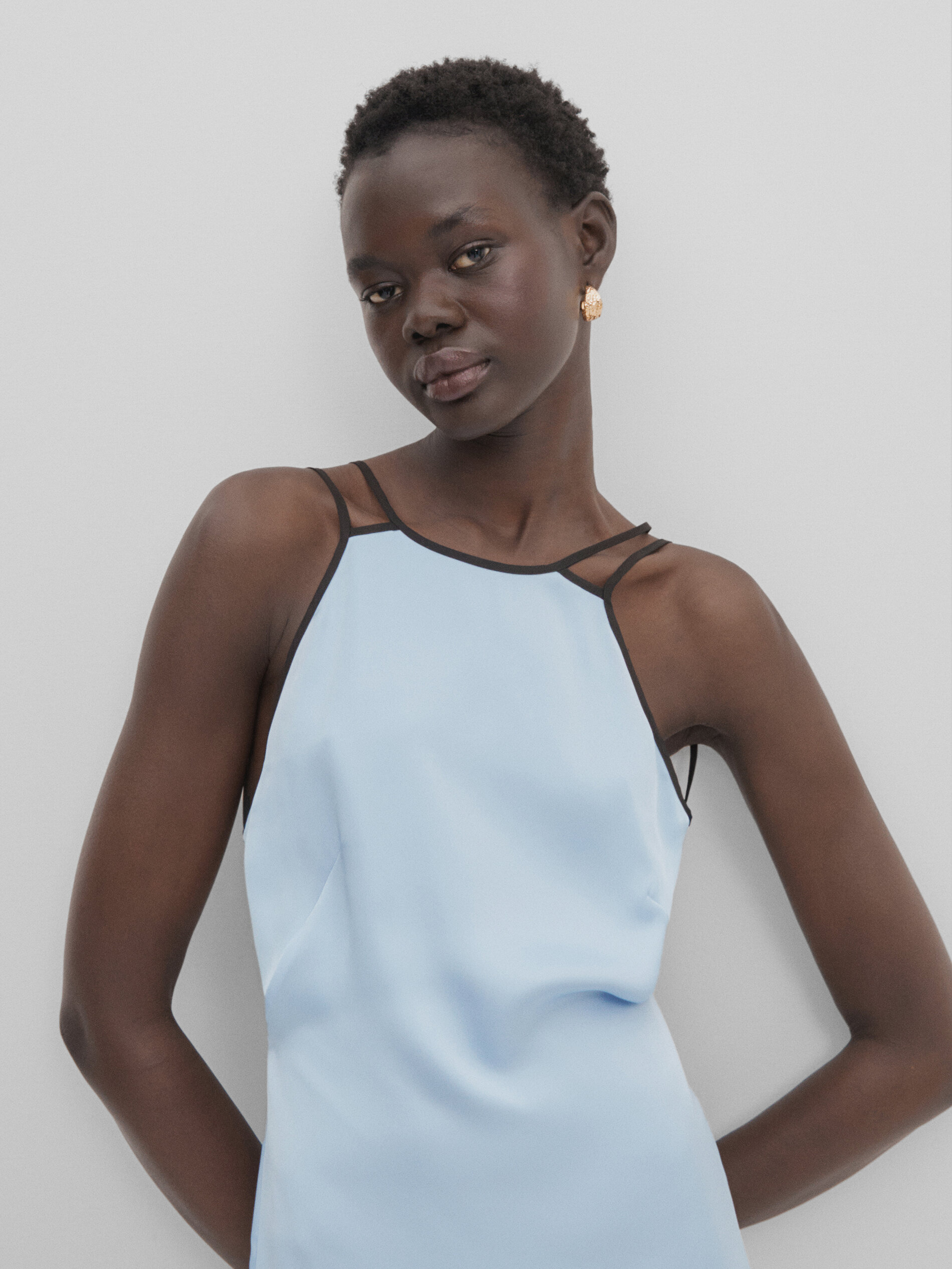 Blue outlet camisole dress