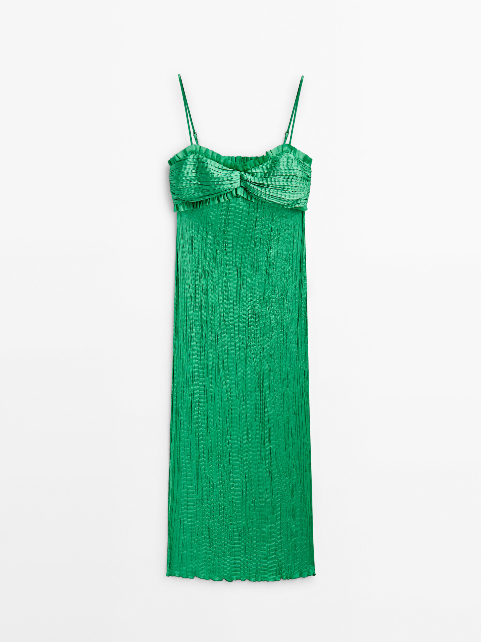 Vestido verde top massimo dutti