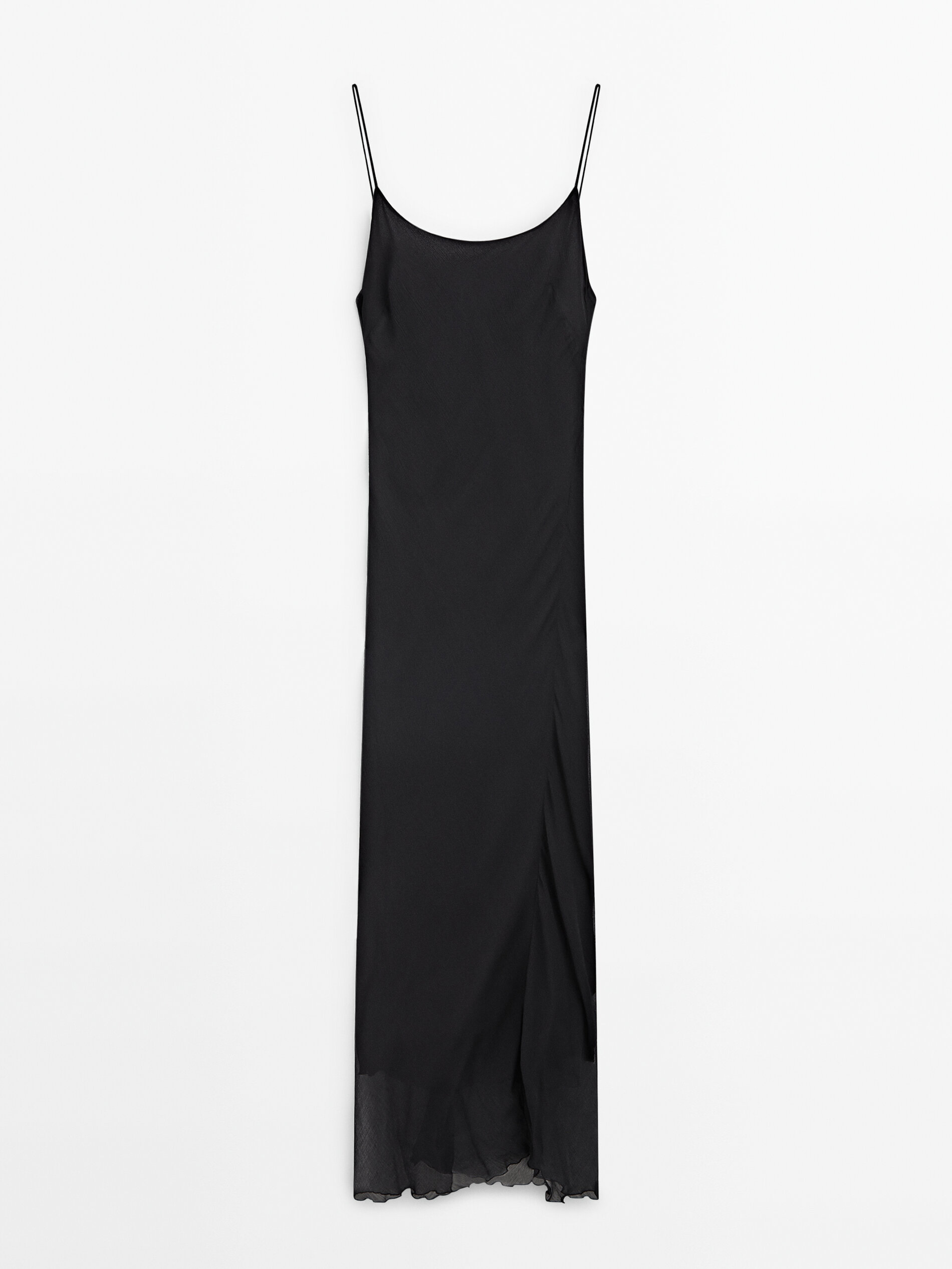 Vestito lungo in cr pe con spalline Studio Nero Elegante