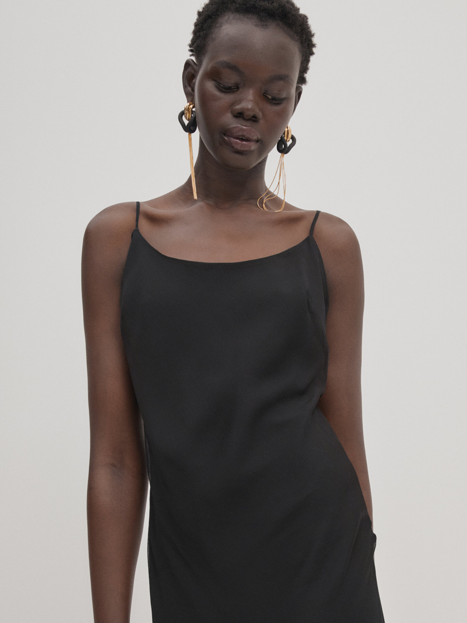 Black strappy store t shirt dress