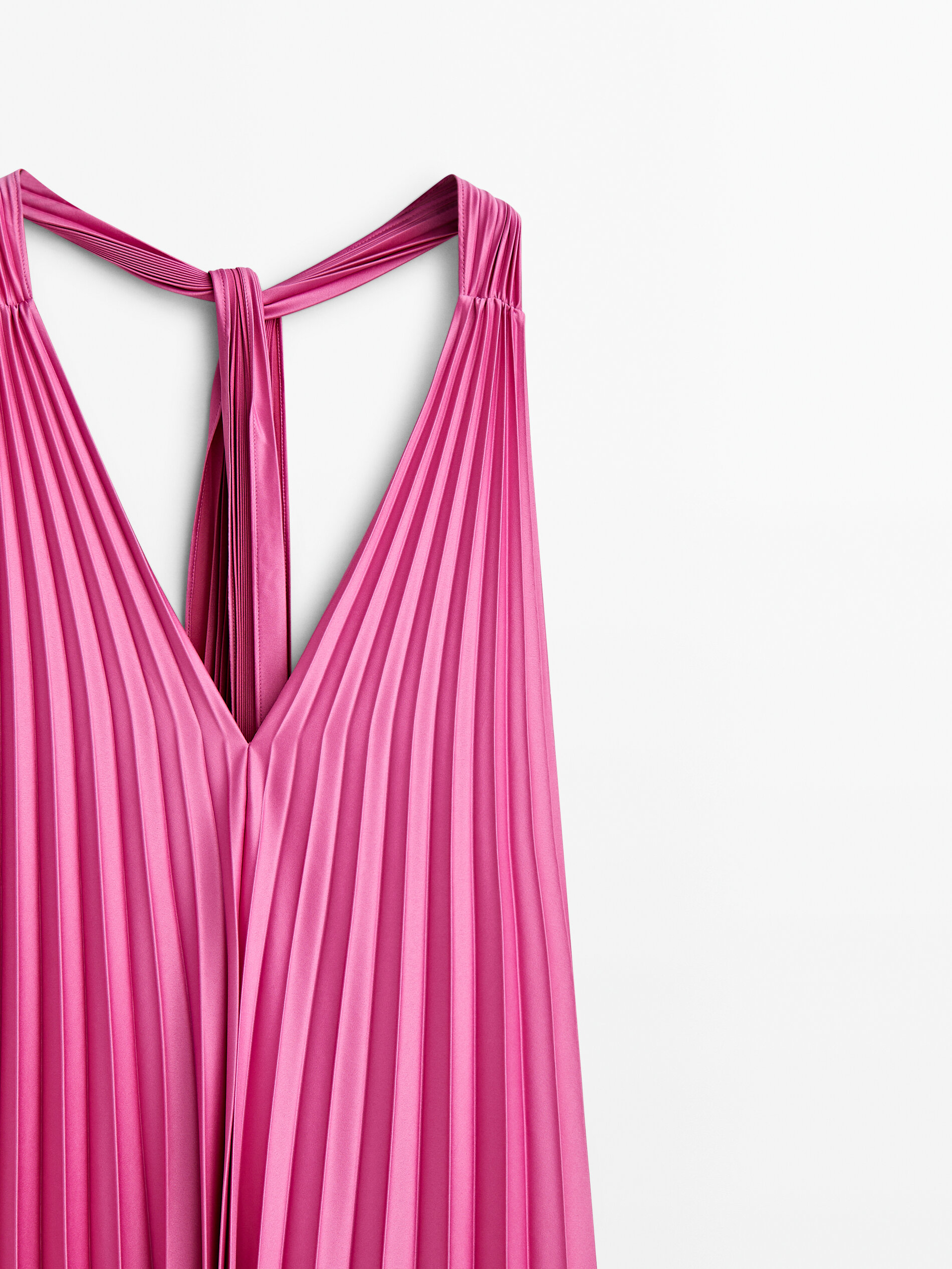 Vestido plisado sales massimo dutti