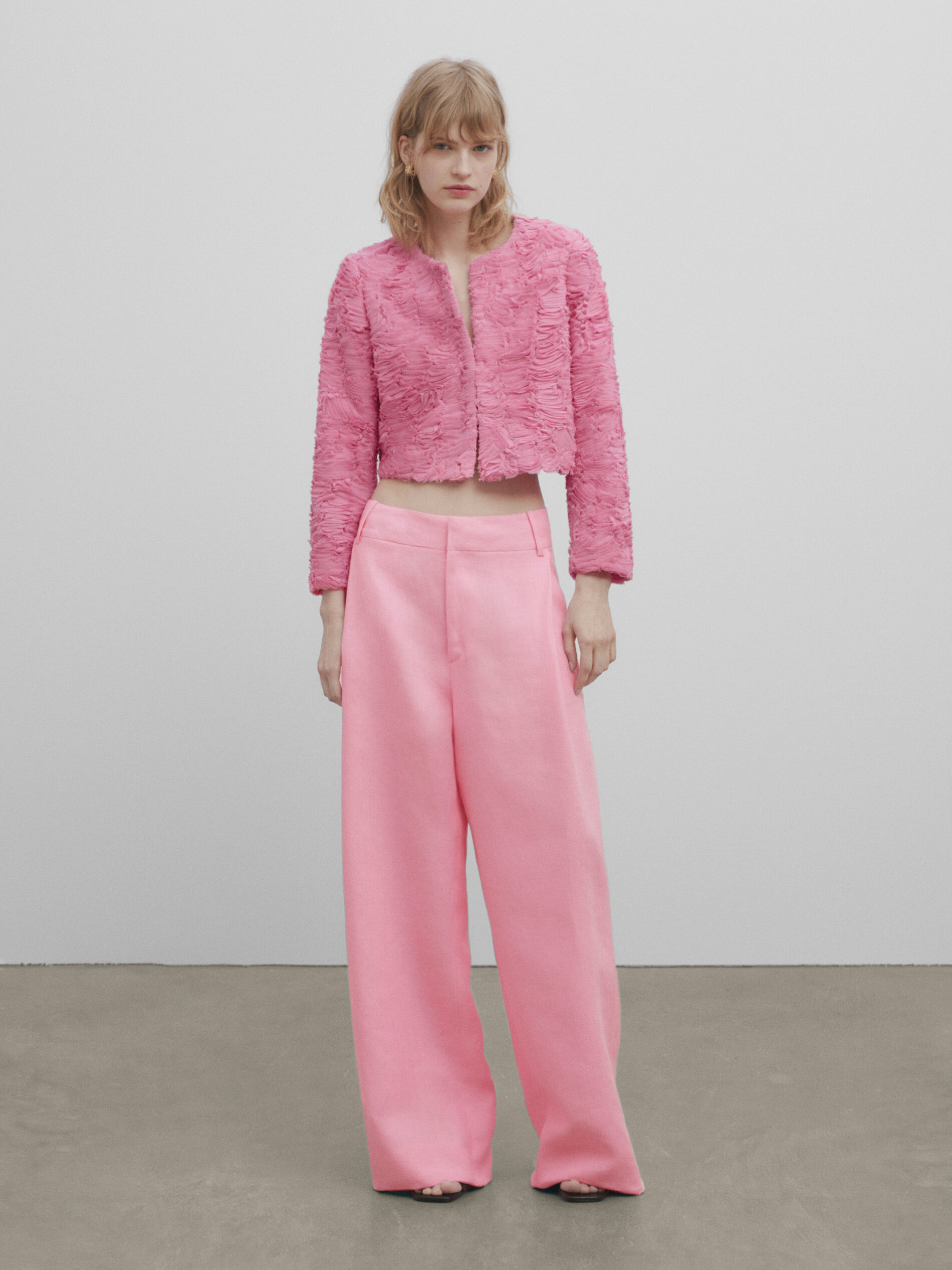 Massimo dutti pink on sale blazer