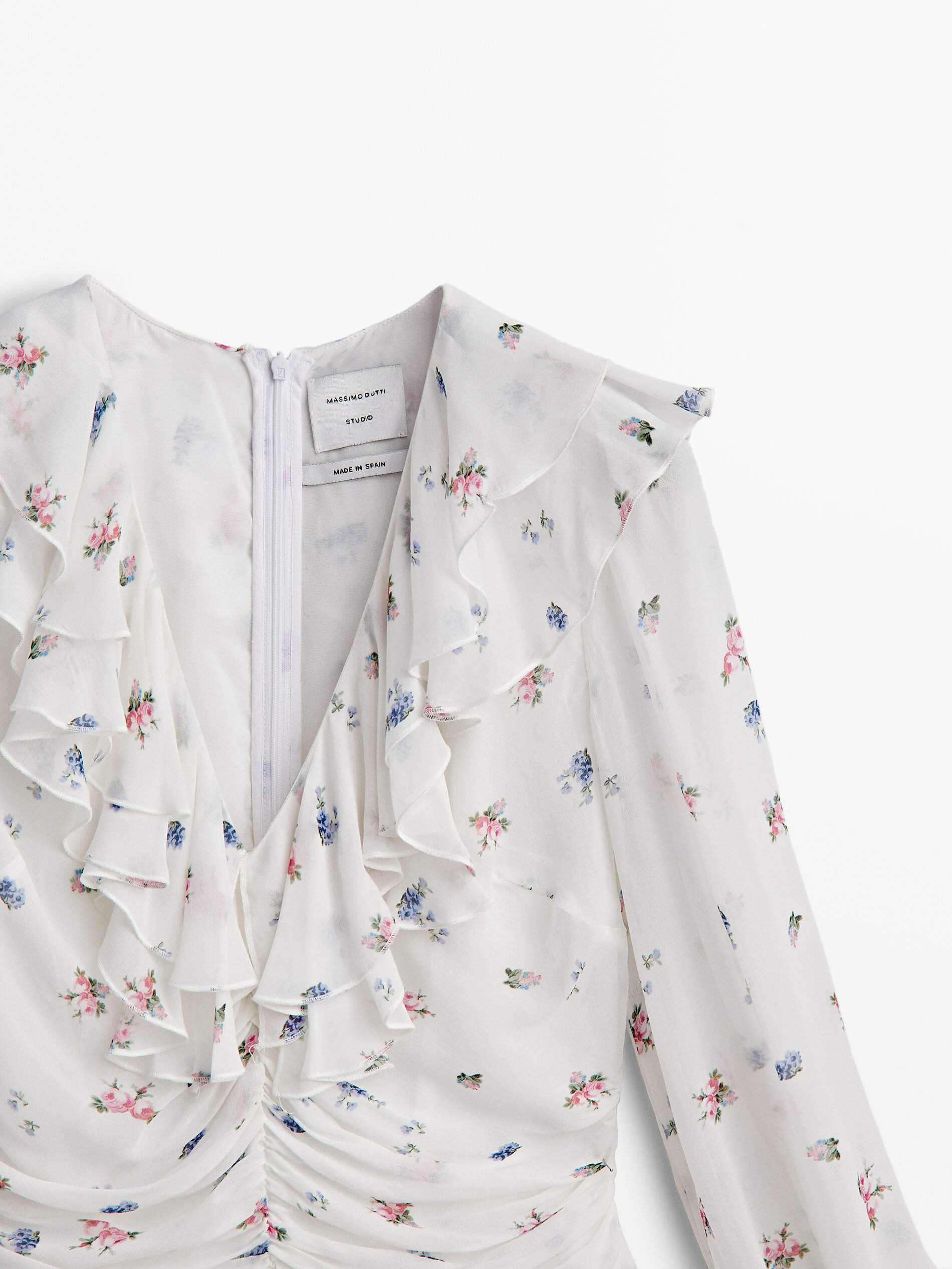 Long floral print dress with ruffles Studio