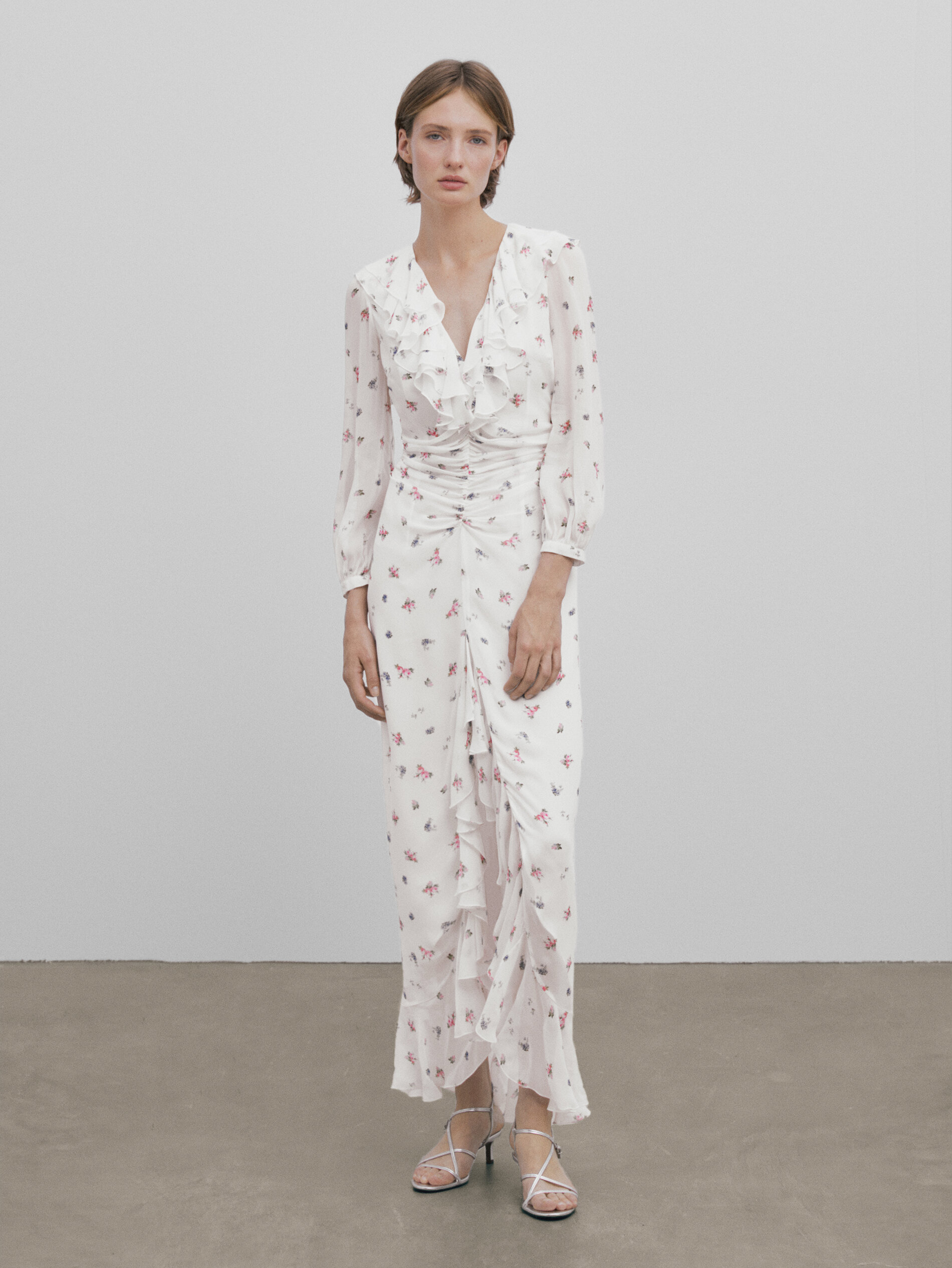 Vestido flores shop massimo dutti