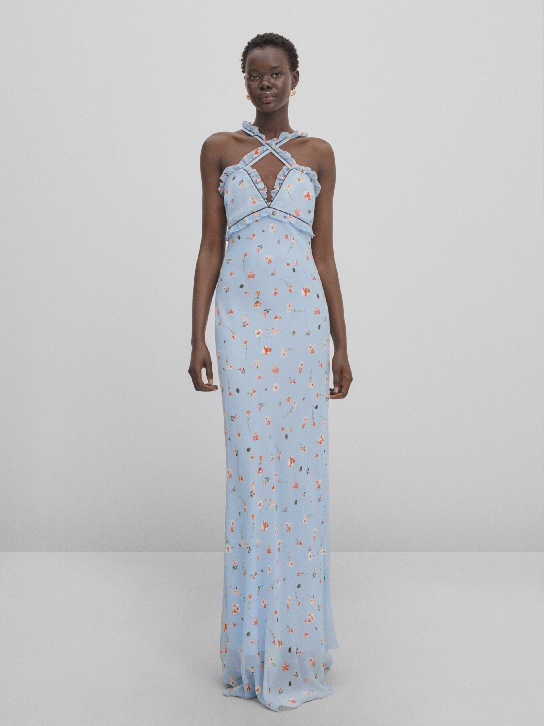 Vestido flores shop massimo dutti