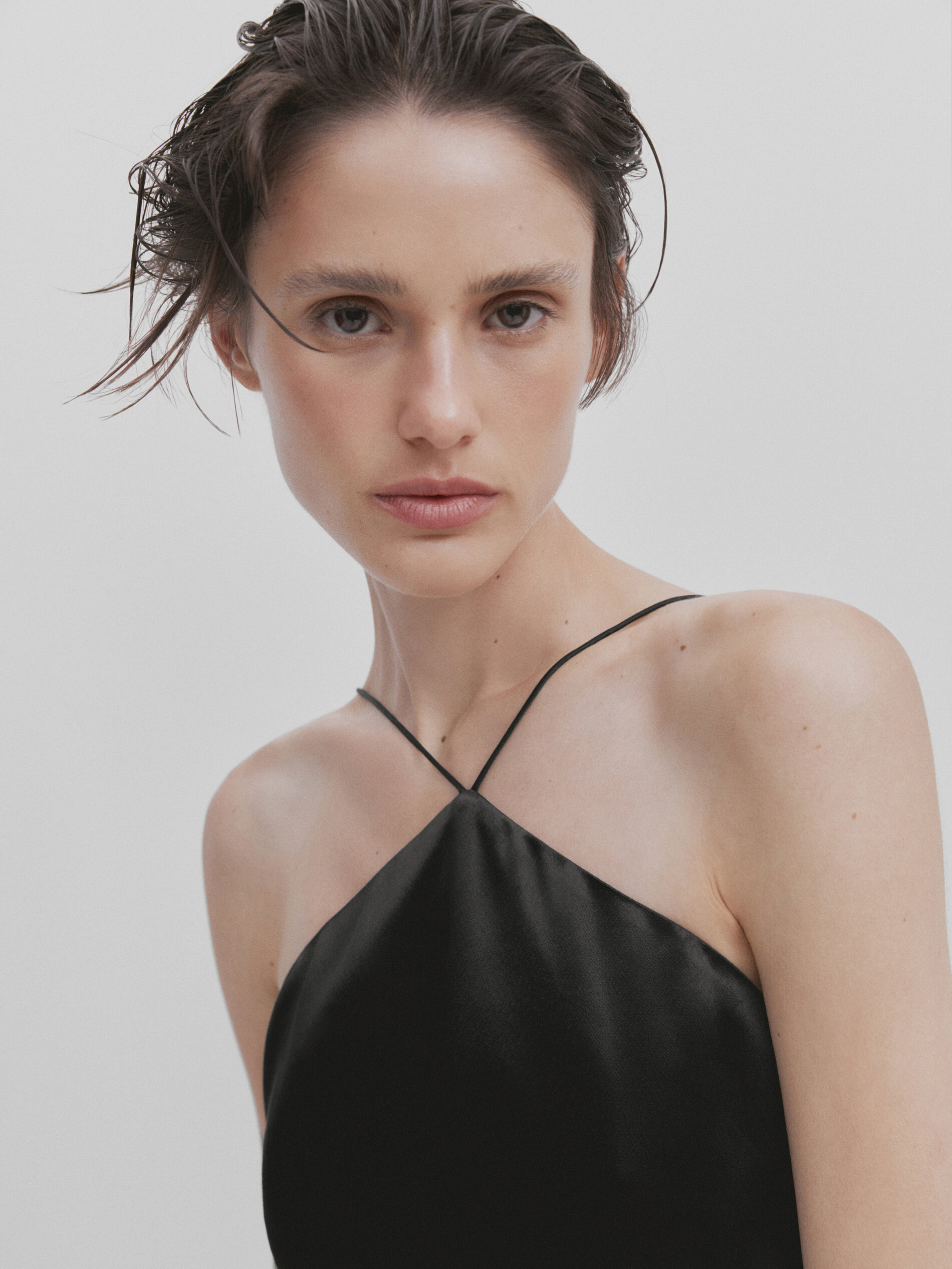 Vestito satinato lungo new arrivals