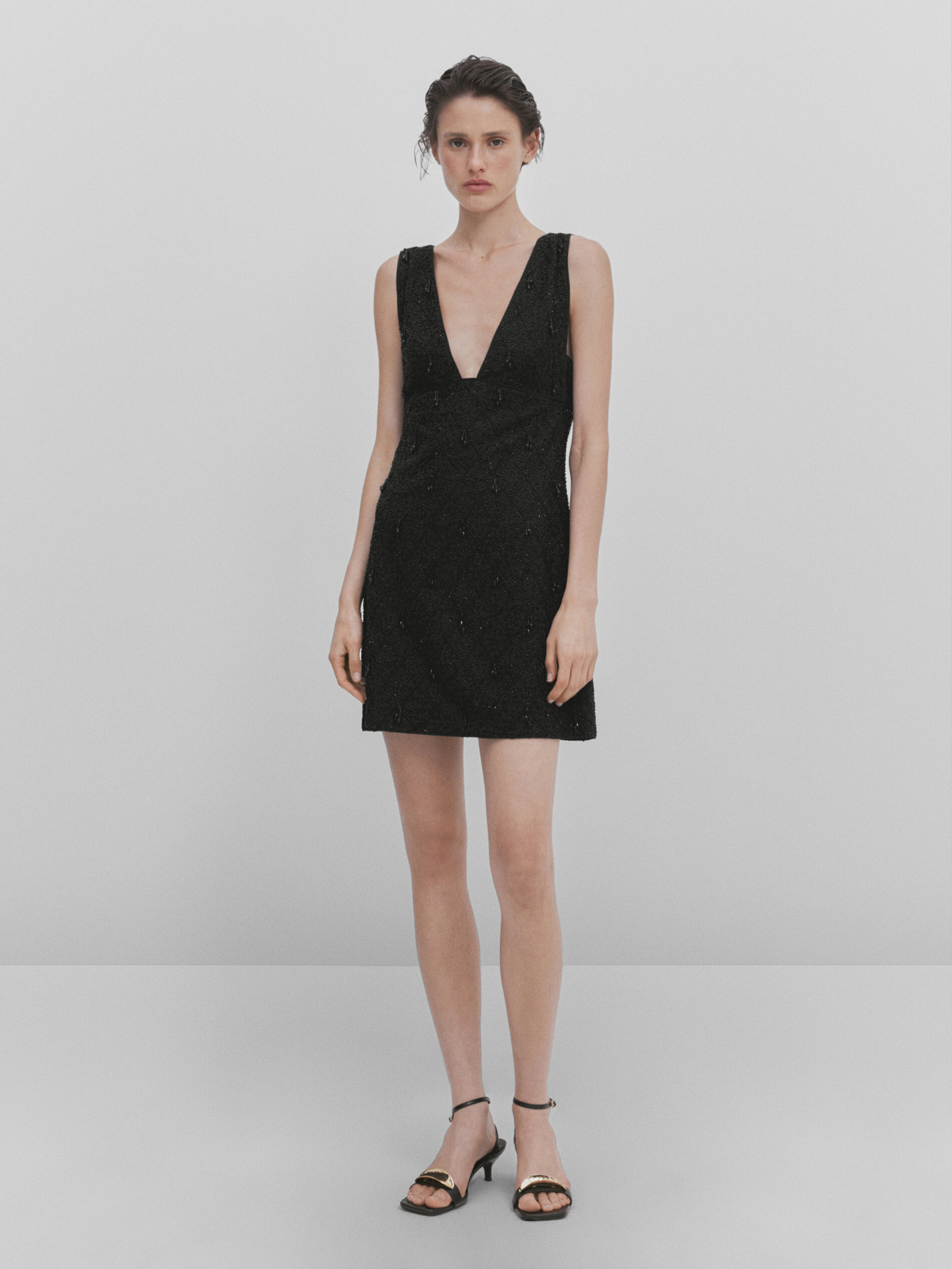 Short black shop beaded dress