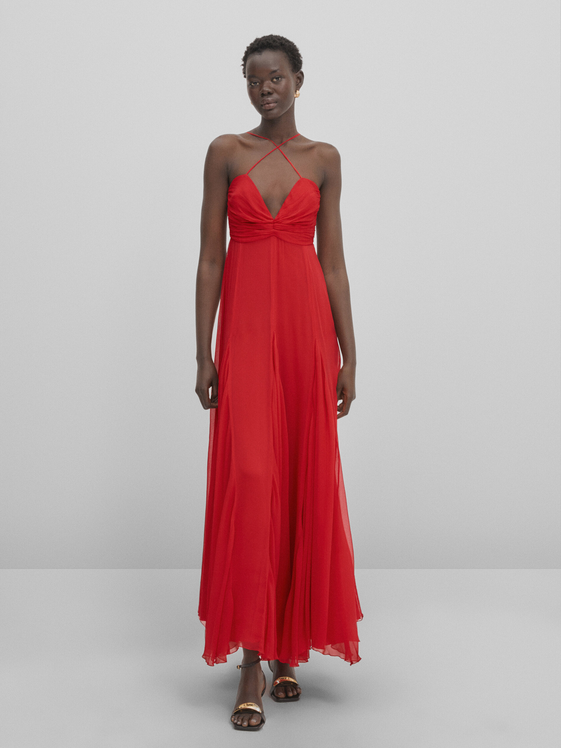 Vestido rojo massimo dutti online