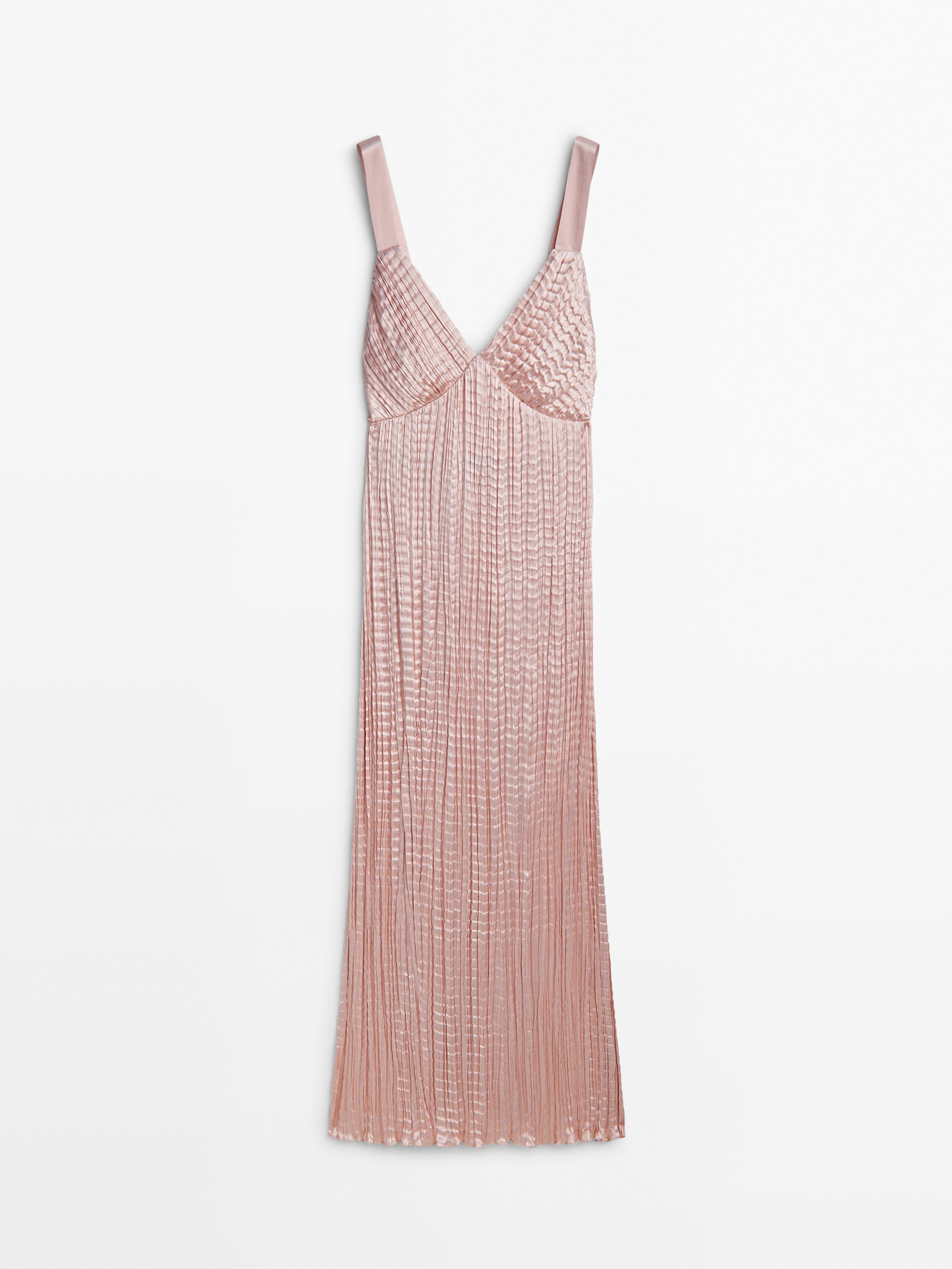 Vestido plissado massimo dutti 2025