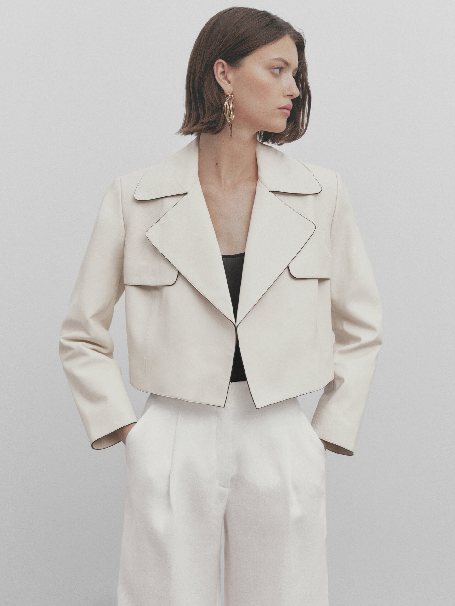 Massimo dutti white jacket on sale