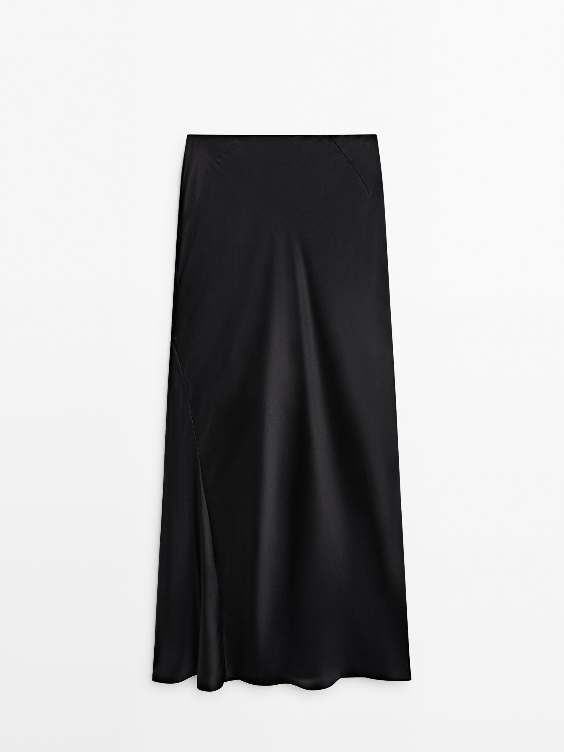 Gonna satinata nera sales