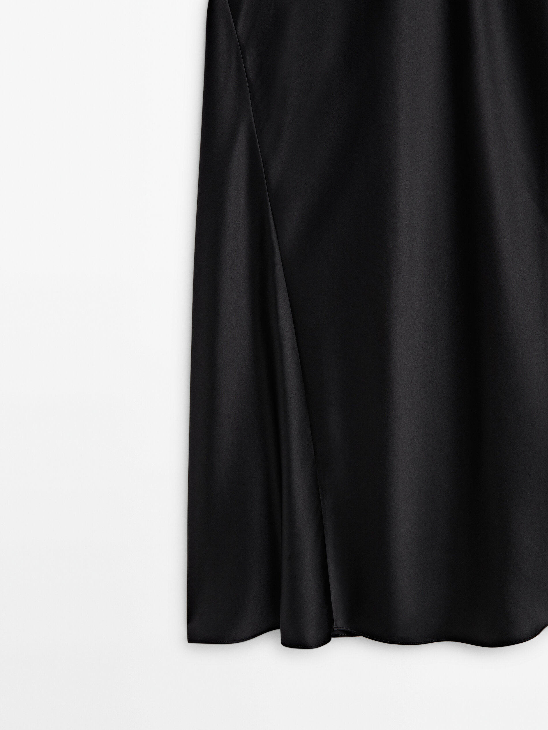 Massimo dutti black cheap satin skirt