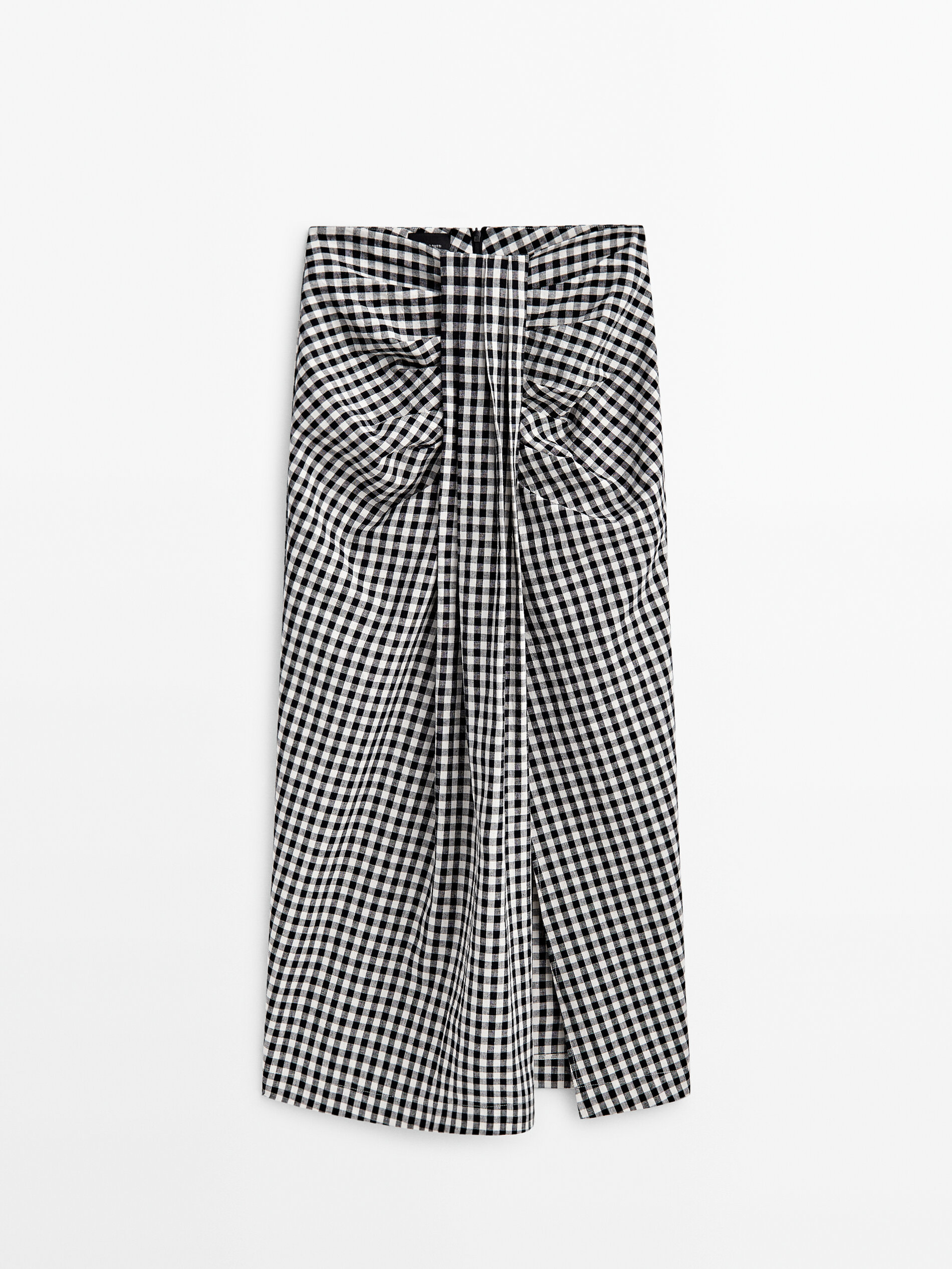 Gingham midi hot sale skirt