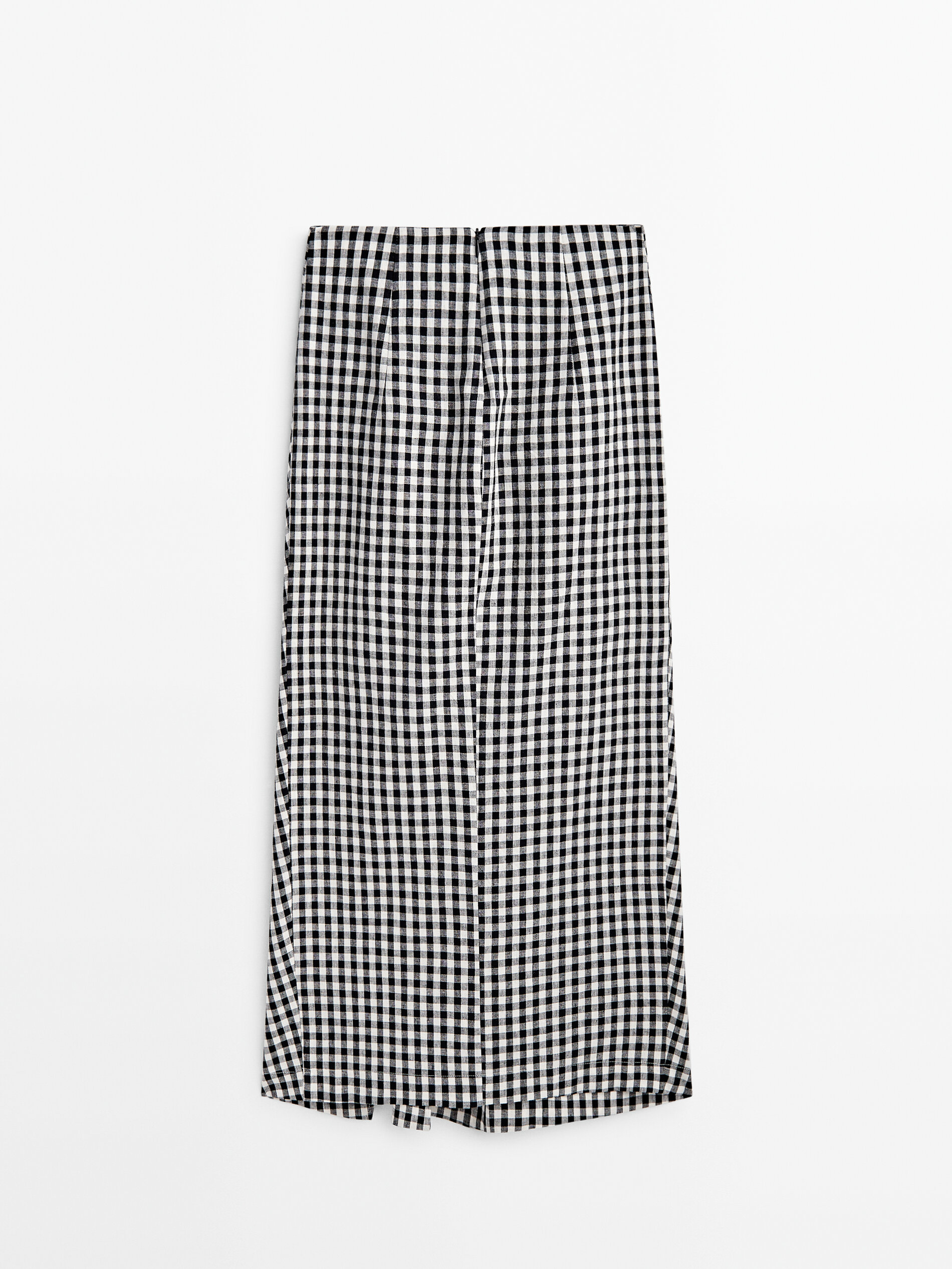 Gingham midi skirt Studio Black Smart Skirts Massimo Dutti