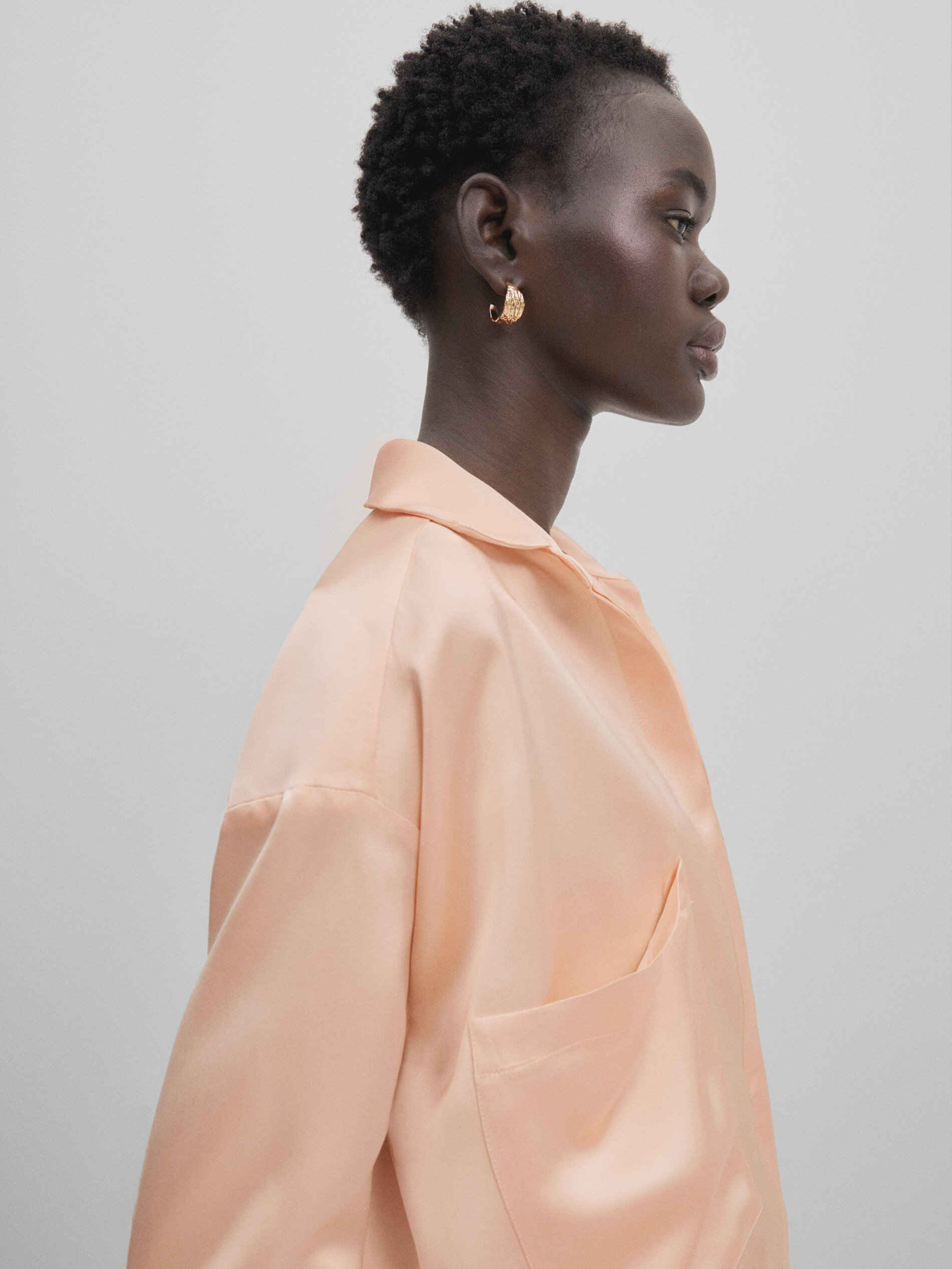 Satin pyjama shirt Studio Peach Shirts Massimo Dutti