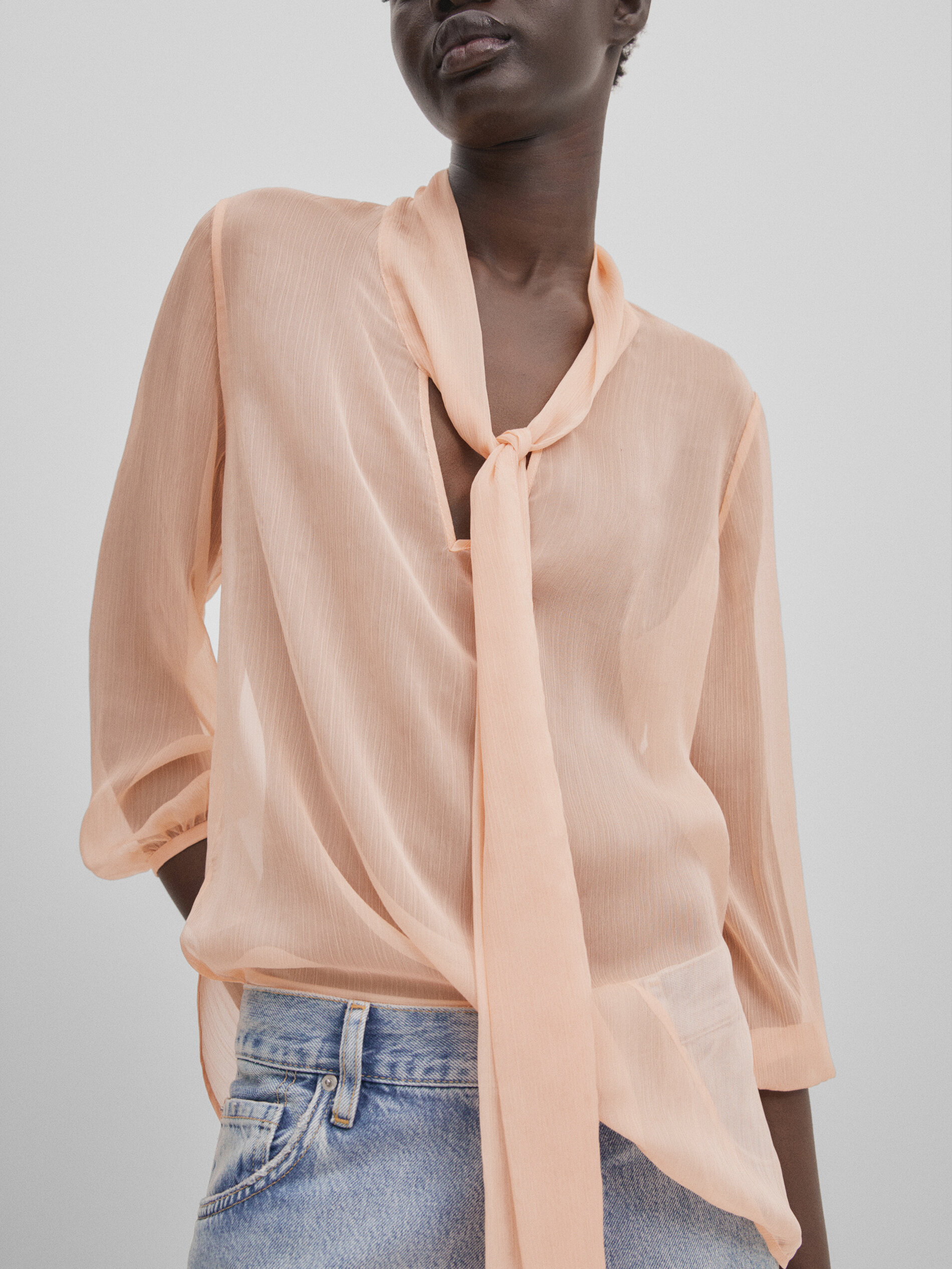 Camicia con fiocco al collo Studio Pesca Camicie Massimo Dutti