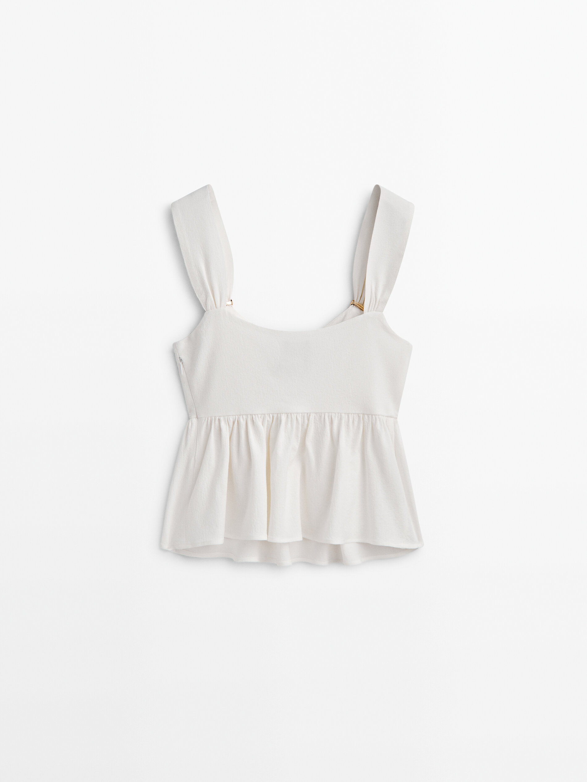 Spaghetti strap peplum top hotsell