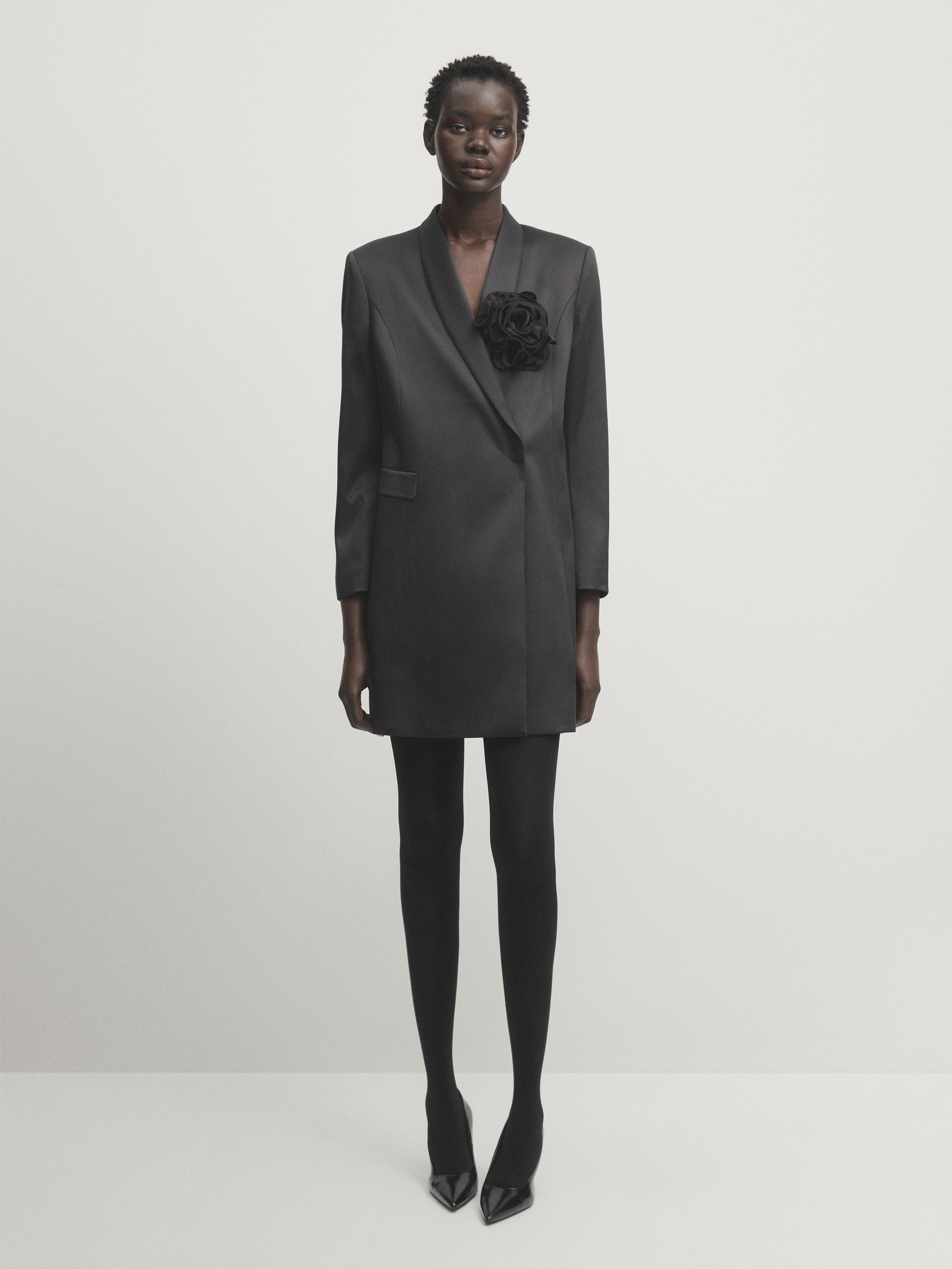 Massimo dutti black blazer dress clearance