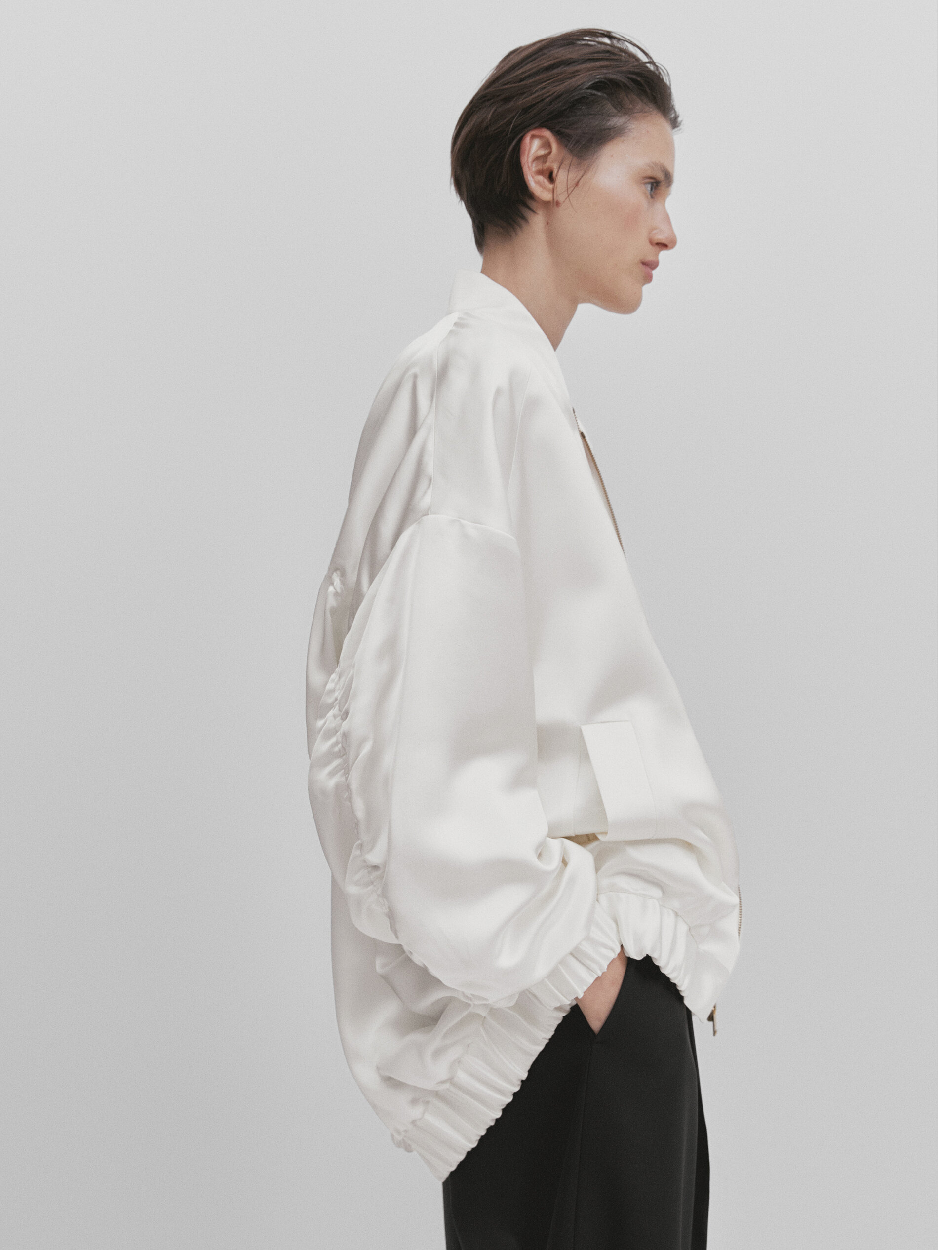 Oversized satin bomber jacket Studio