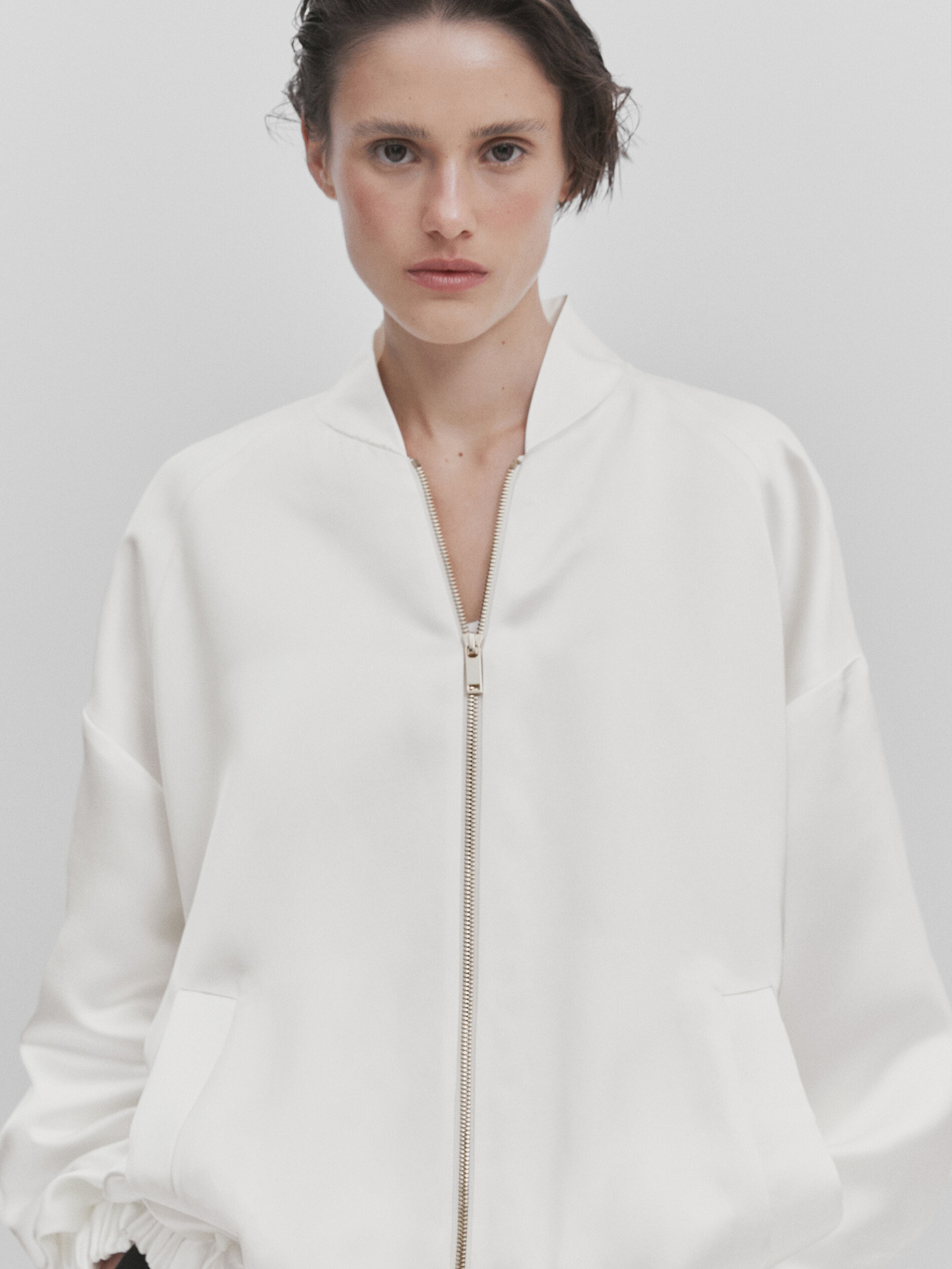 White satin best sale jacket women's
