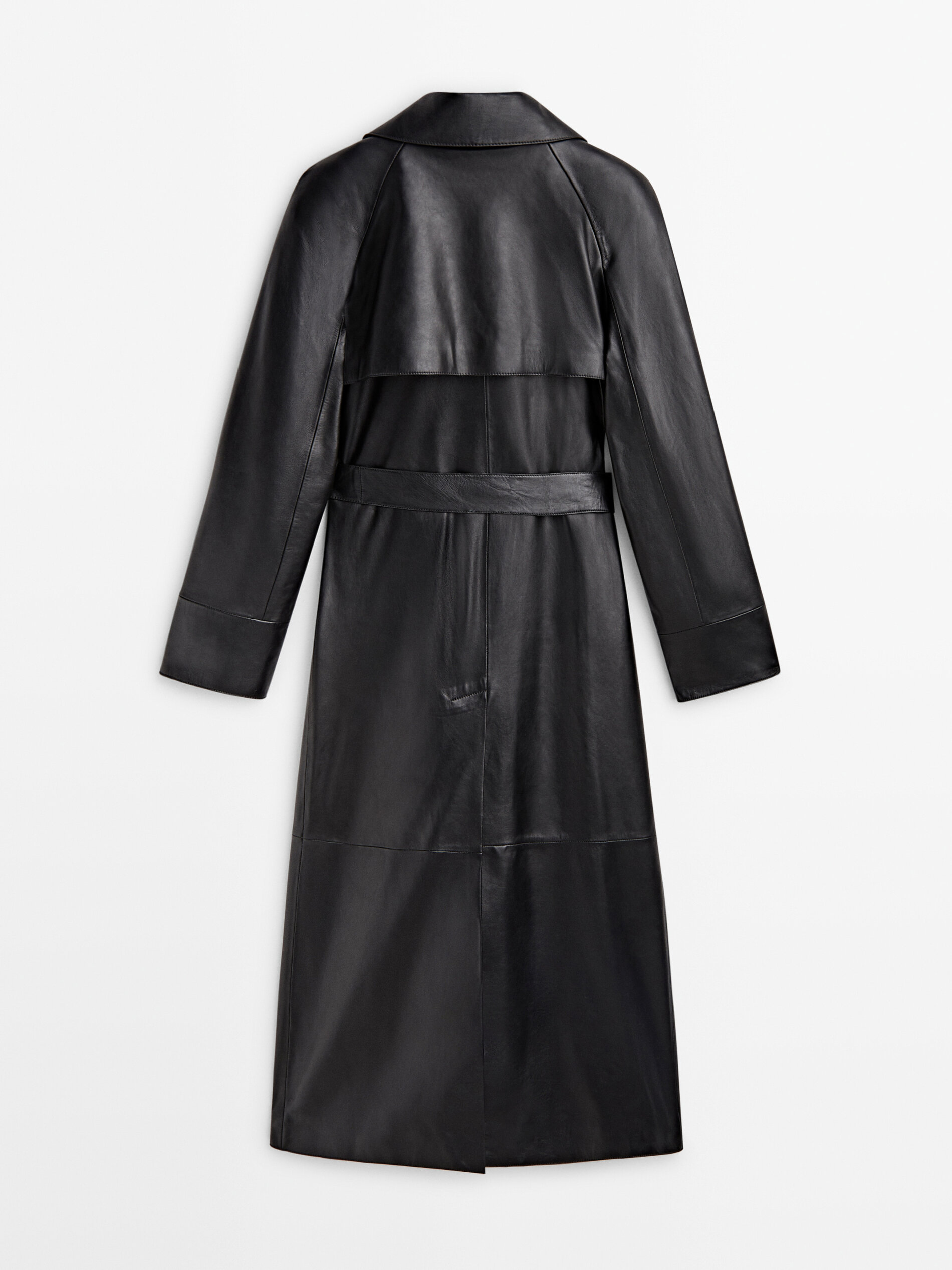 Massimo dutti leather trench on sale coat
