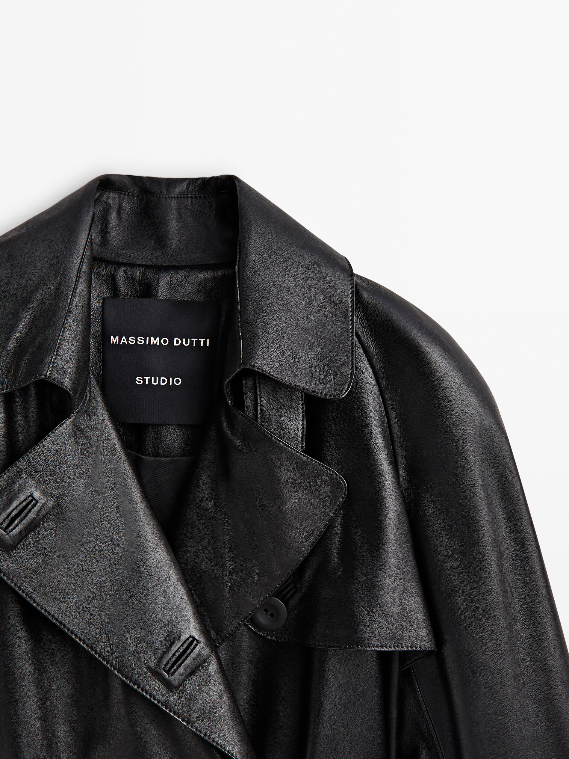 Massimo dutti leather coat discount