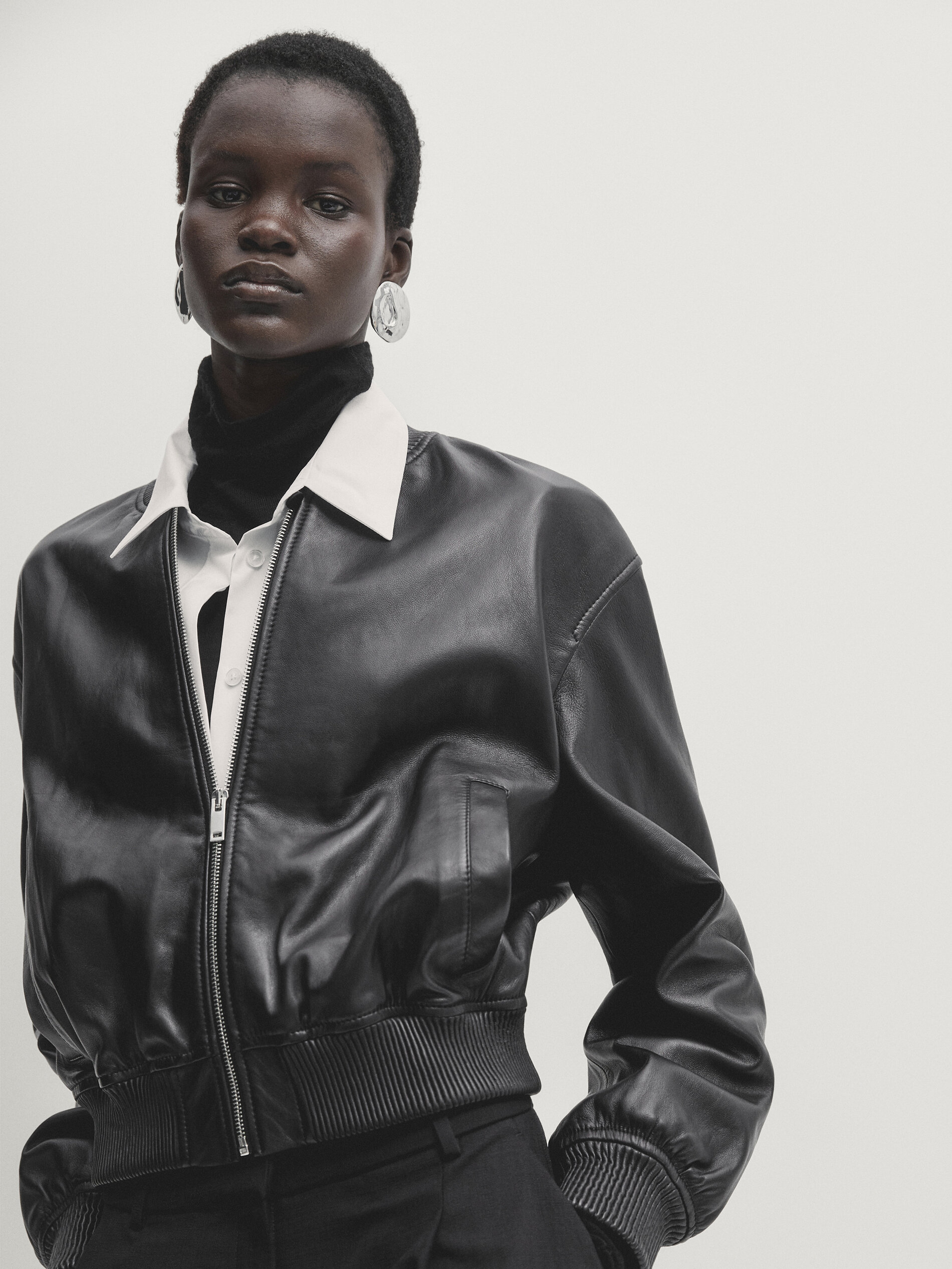 Nappa leather bomber jacket 2025
