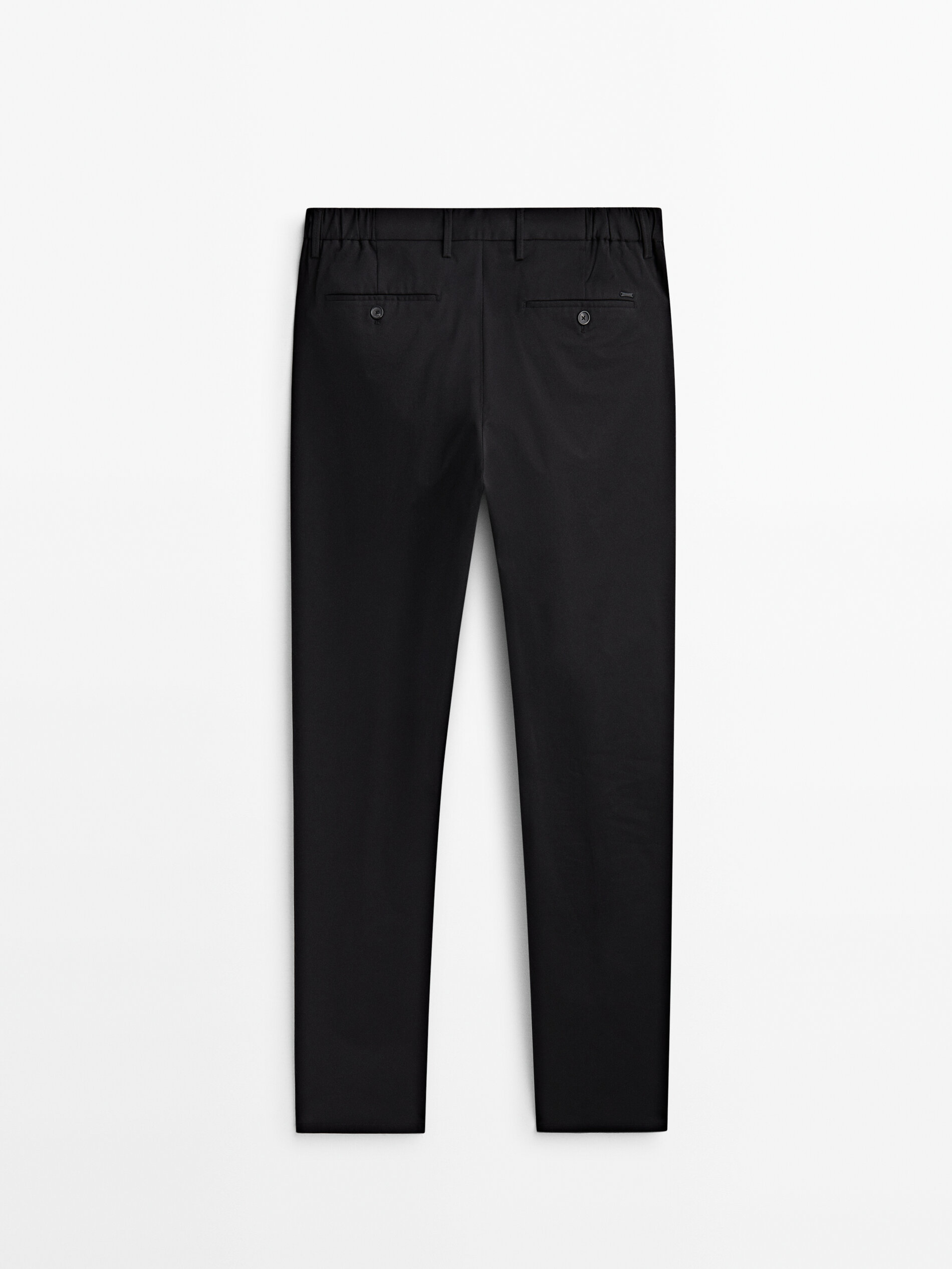 Jogger fit twill chinos Black Beige White Dressy Massimo Dutti
