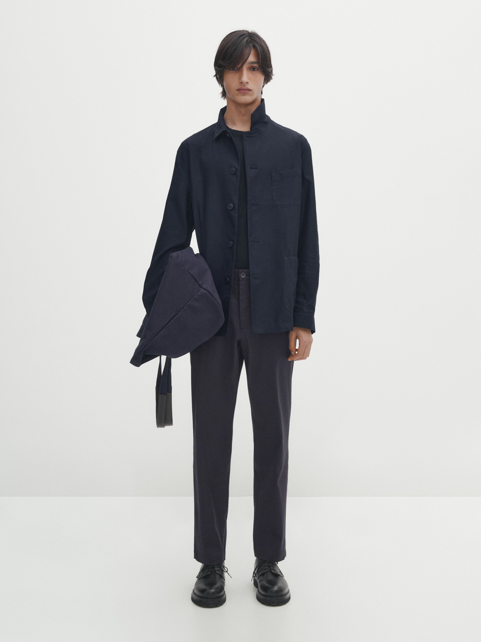 Cropped suit trousers · Grey · Dressy | Massimo Dutti