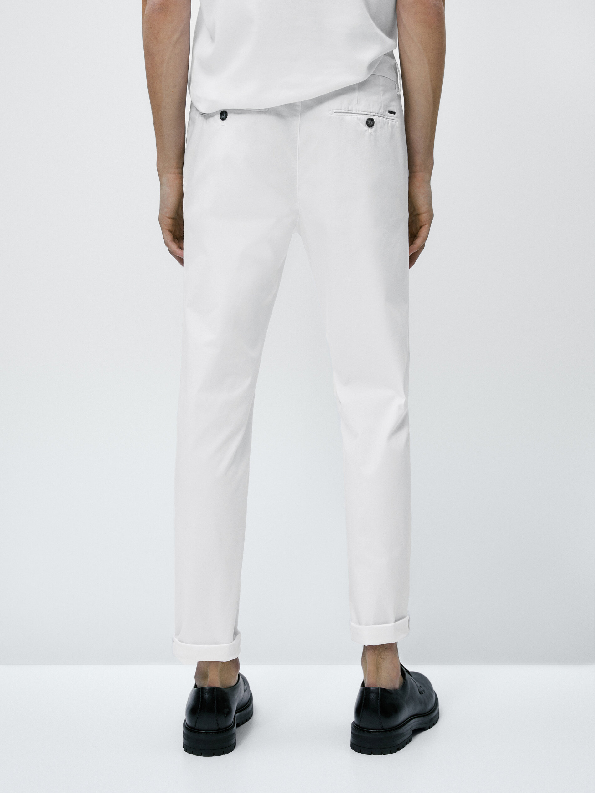 Pantal n chino mezcla algod n slim fit Blanco Azul Marino Kaki