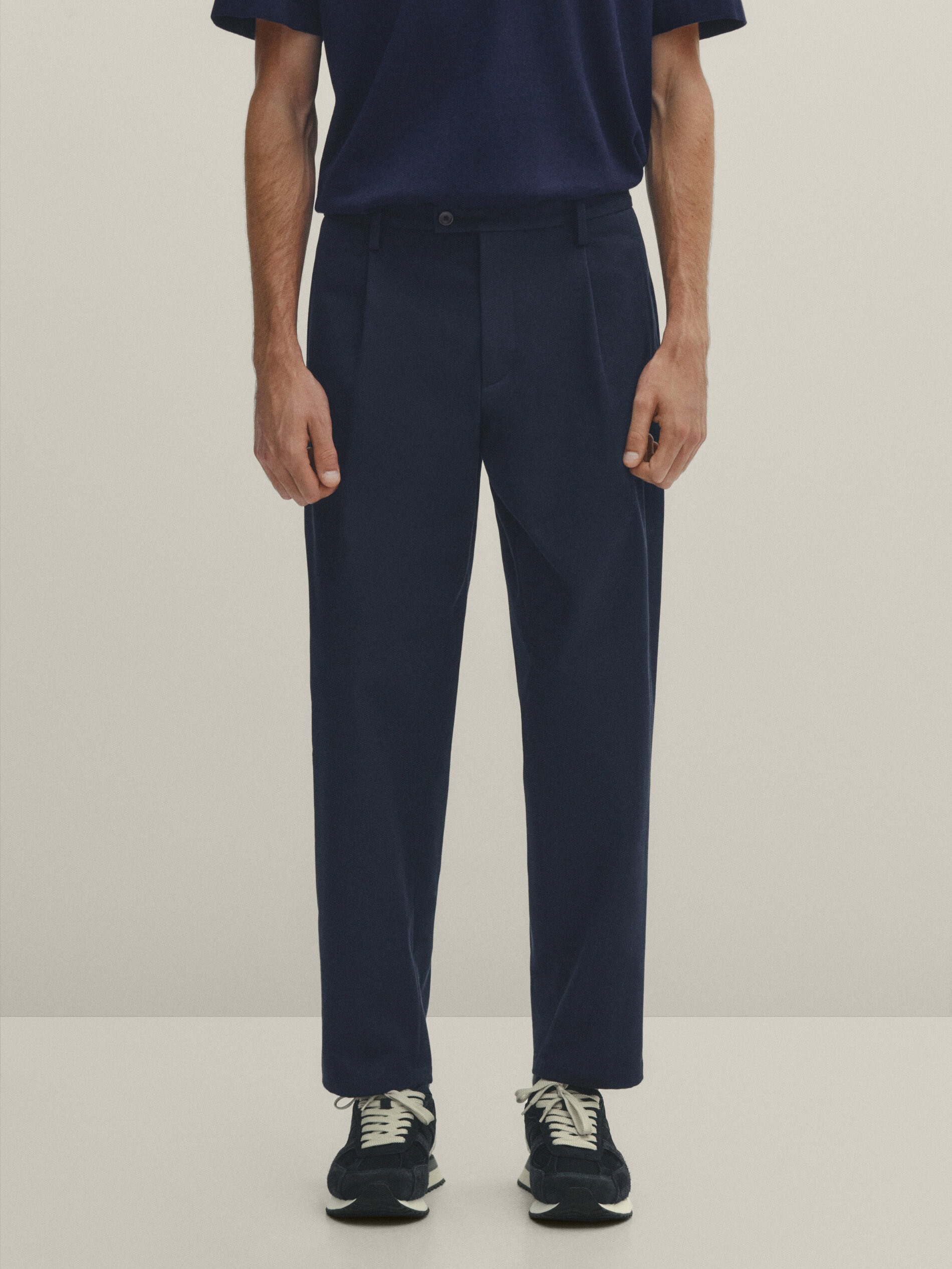Pantalon a pince bleu marine homme on sale