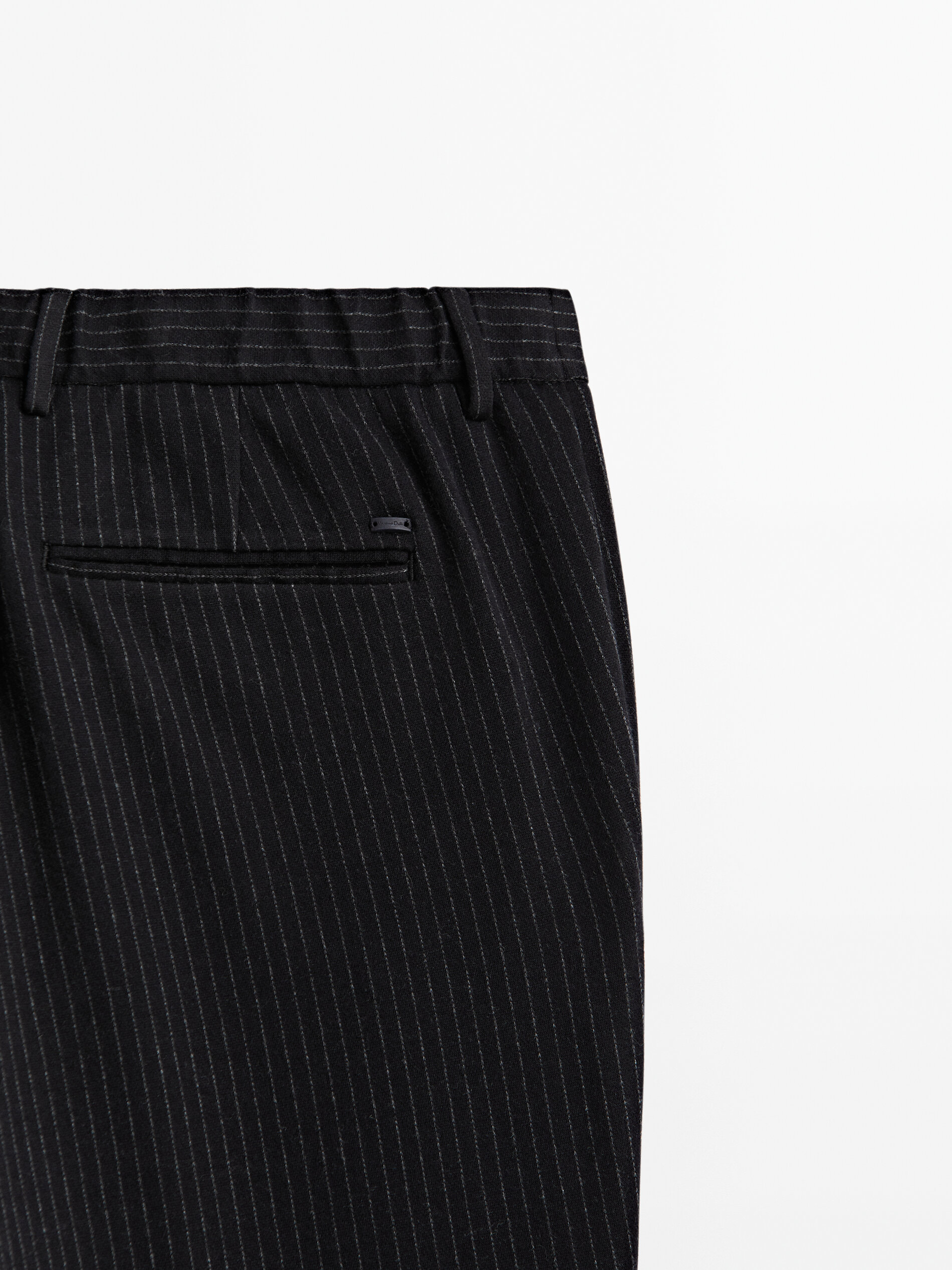 Pinstripe jogging fit trousers Navy Blue Dressy Massimo Dutti