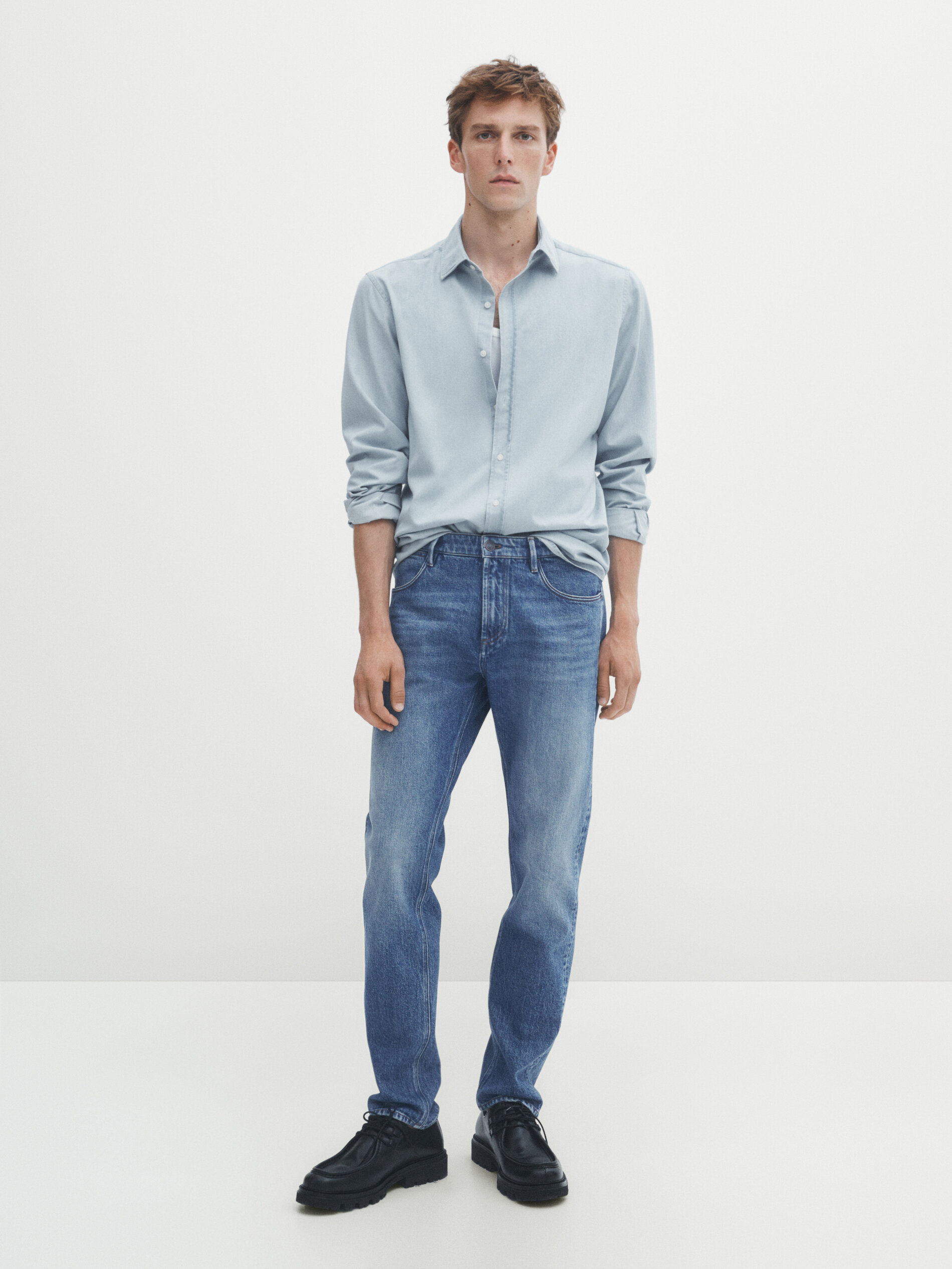 Slim fit stonewash jeans