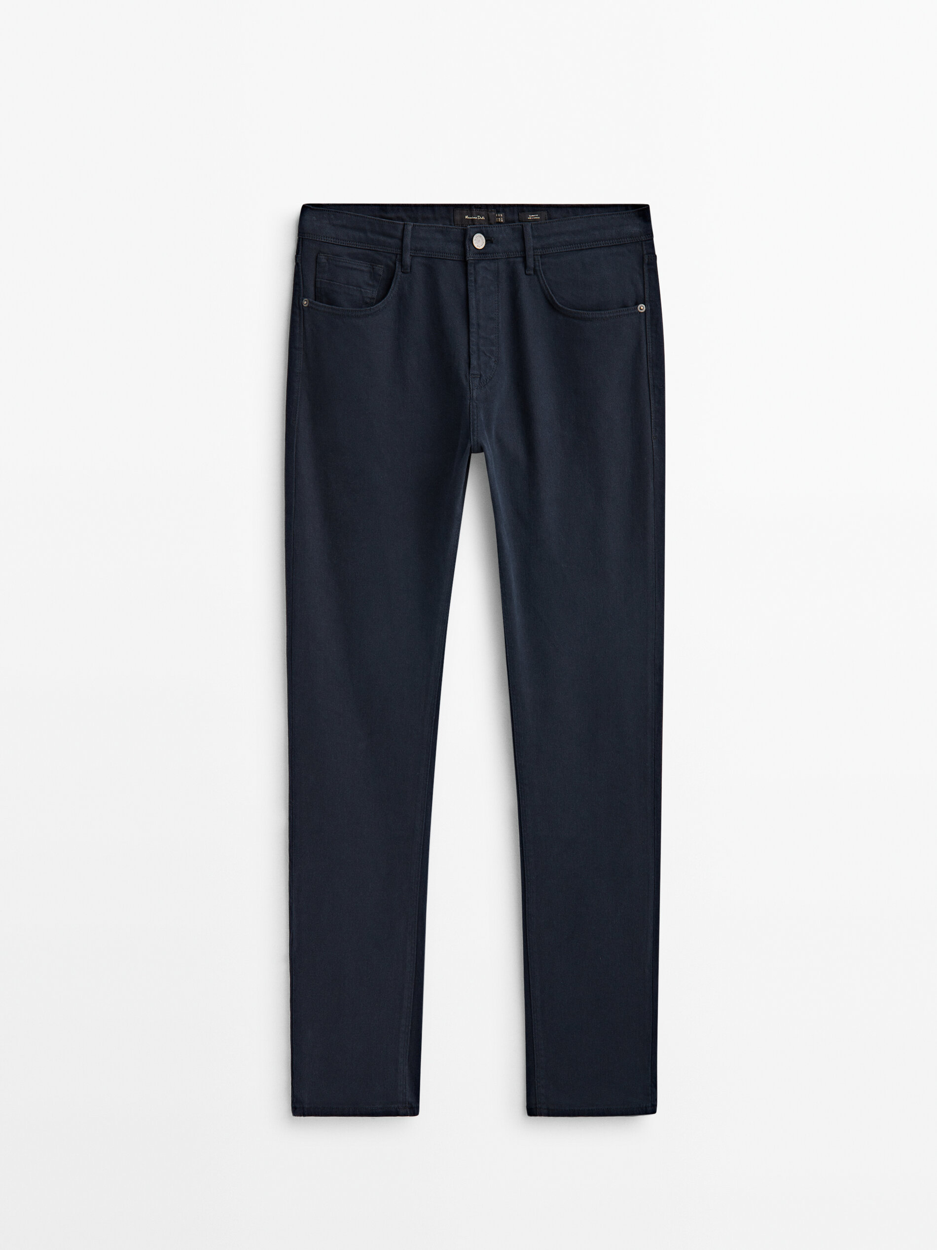Slim fit denim trousers Navy Blue Khaki Ochre Dressy