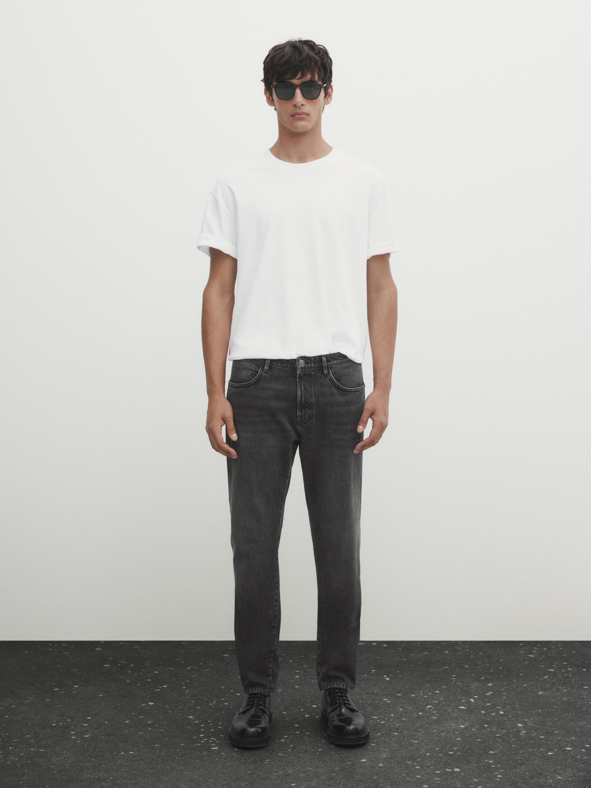 Faded grey slim fit jeans