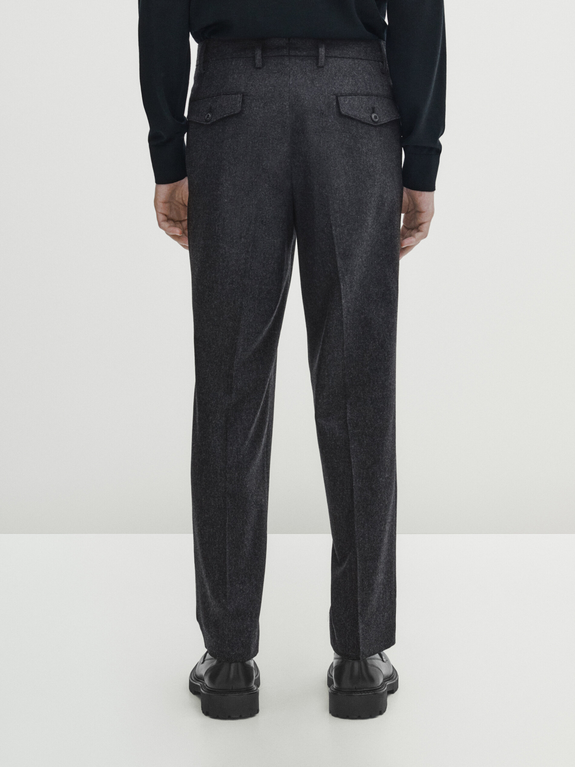 Kingsman Charcoal Wool Flannel Trousers, $650 | MR PORTER | Lookastic