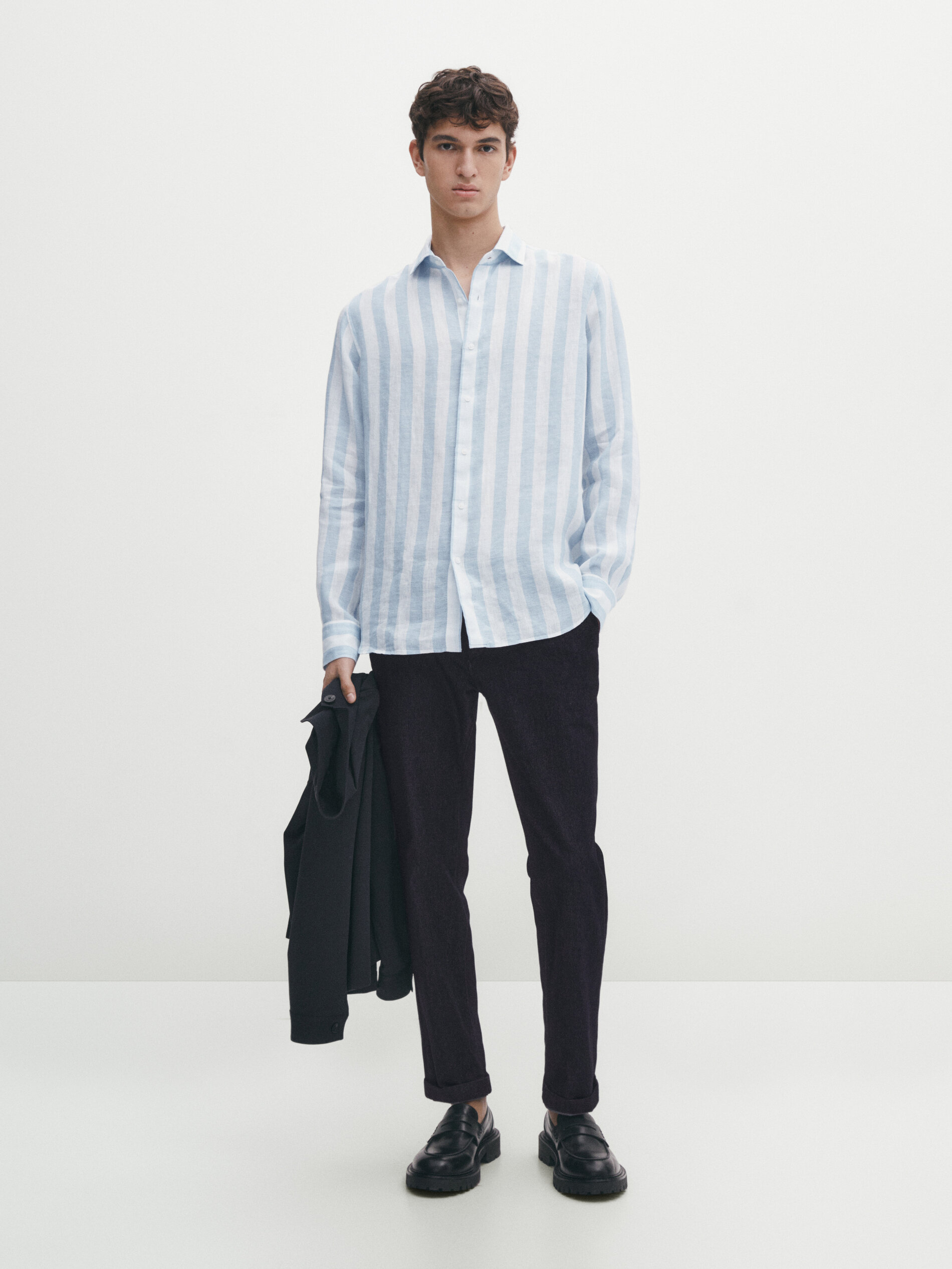 Camisa lino sale hombre massimo dutti