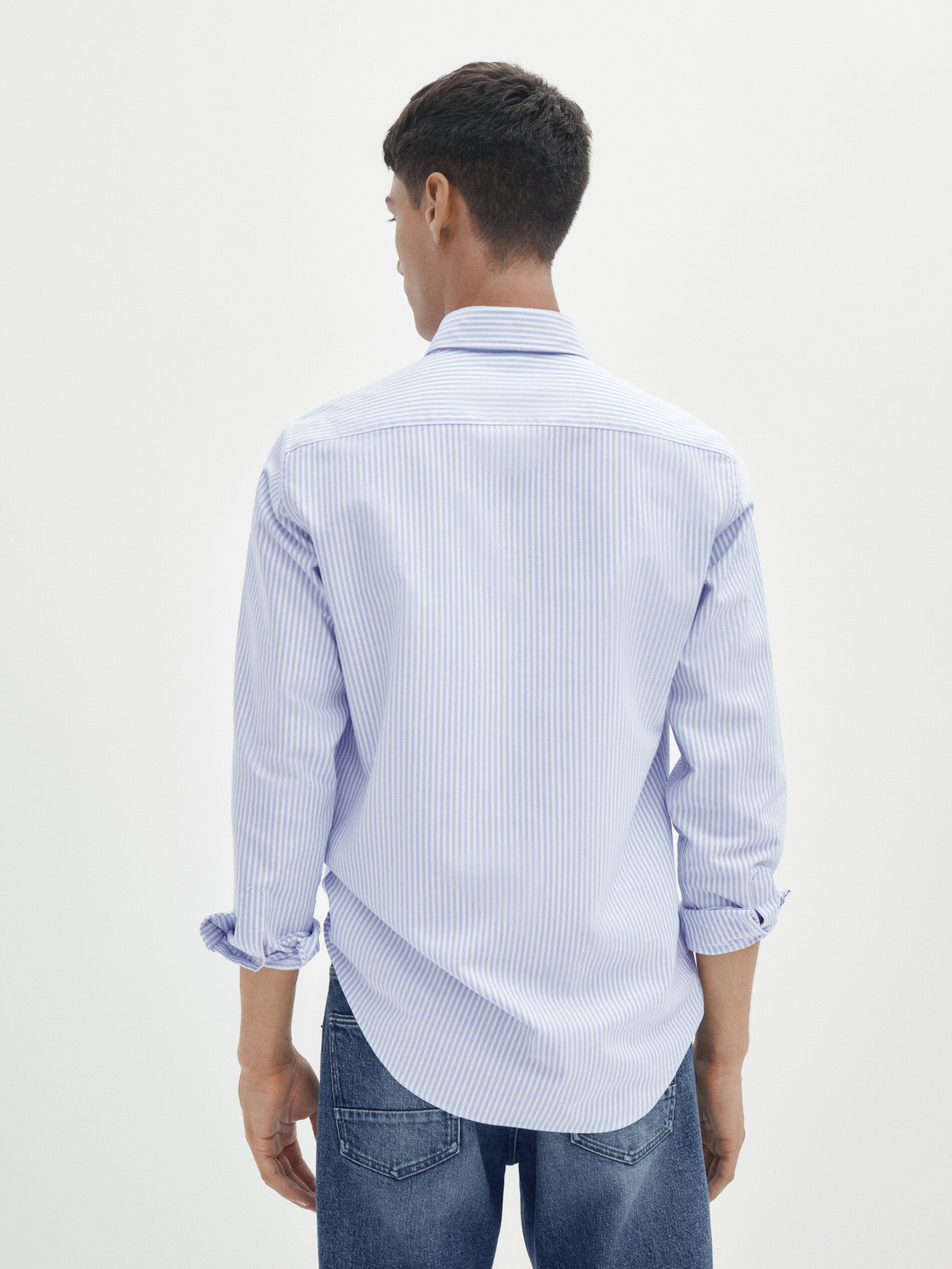 Soft wash regular fit striped Oxford shirt · Blue · Shirts