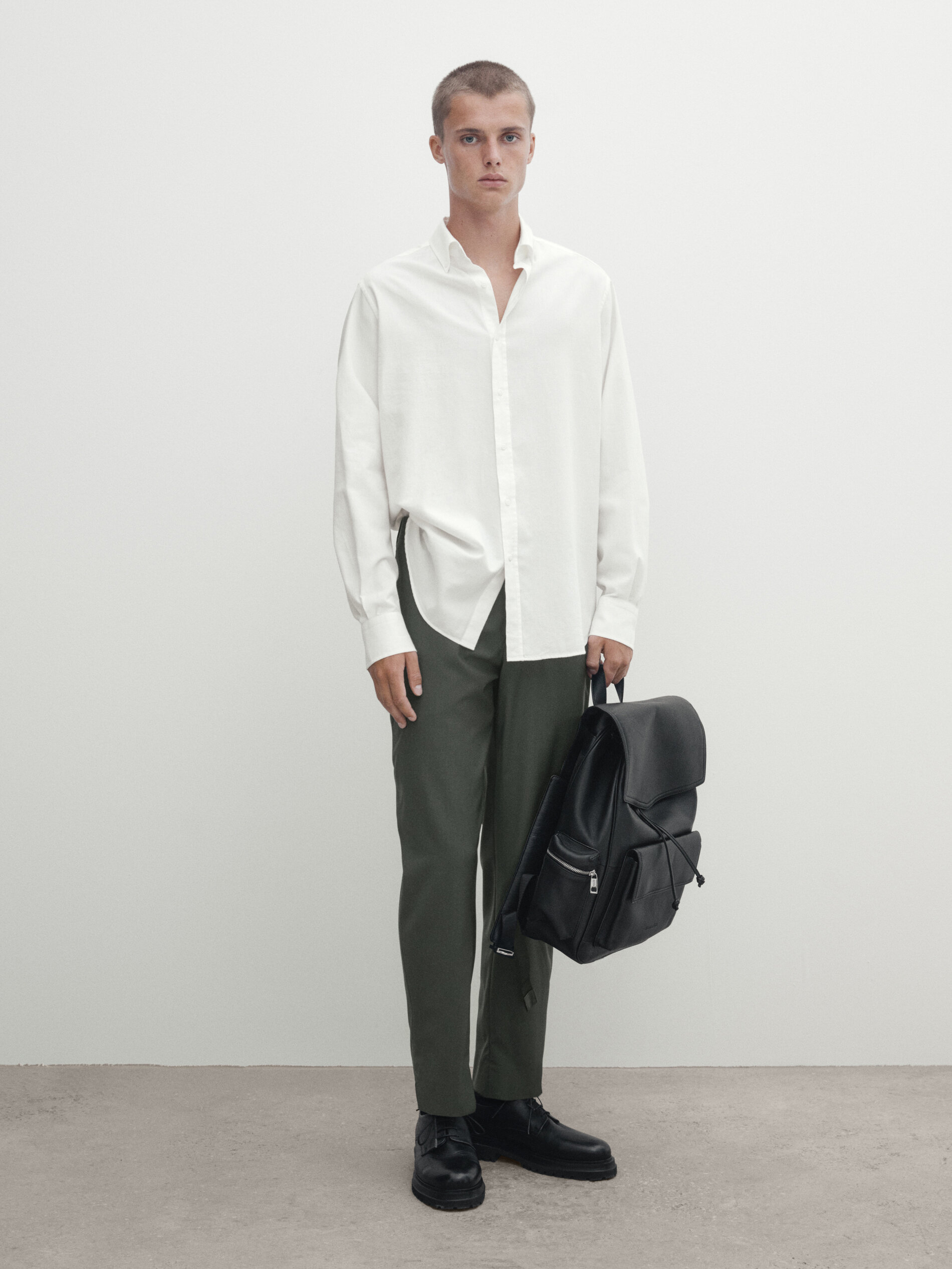 Massimo Dutti REGULAR FIT OXFORD - Shirt - grey メンズ-