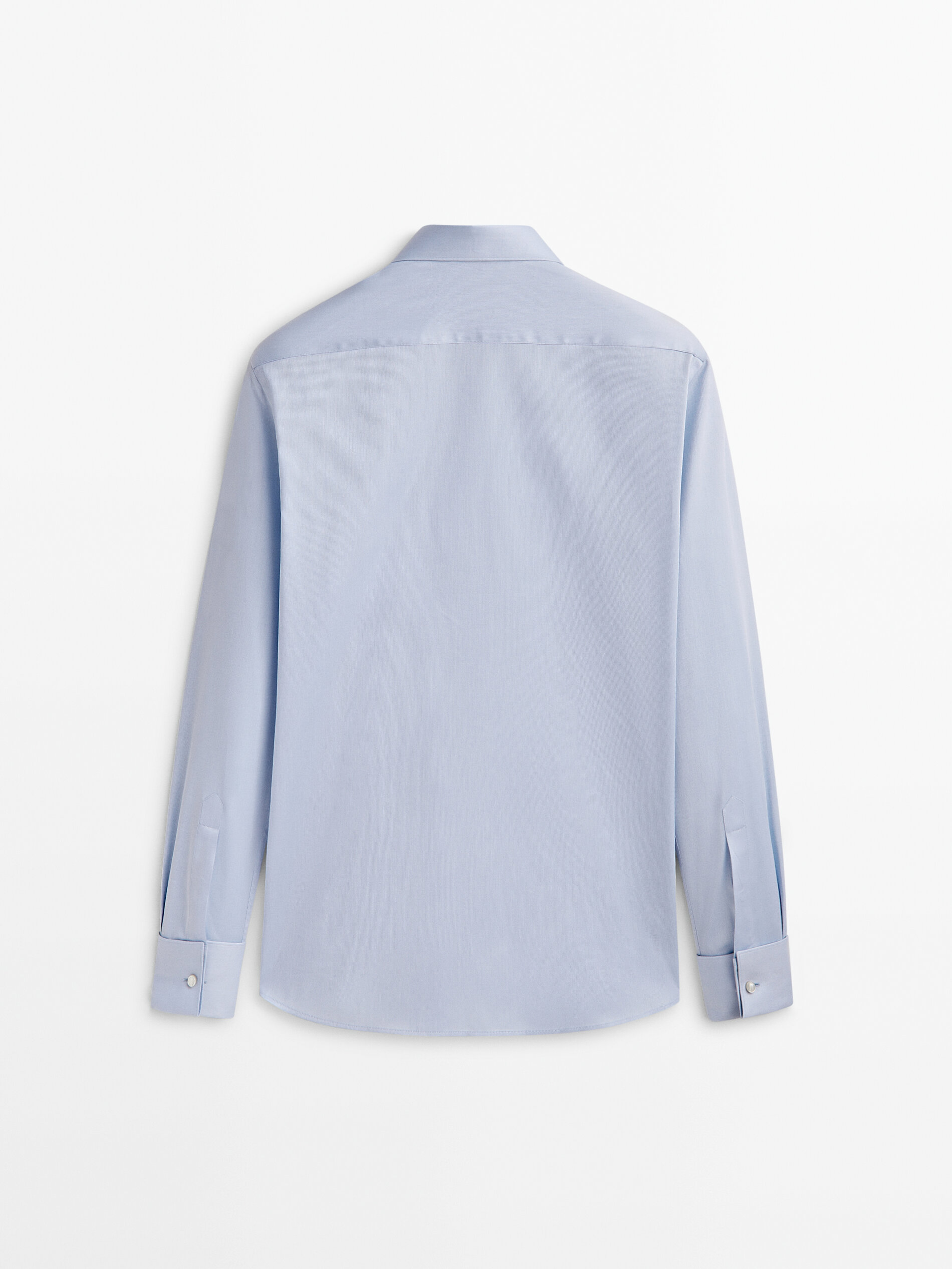 Camisa estructura regular fit doble pu o Celeste Blanco