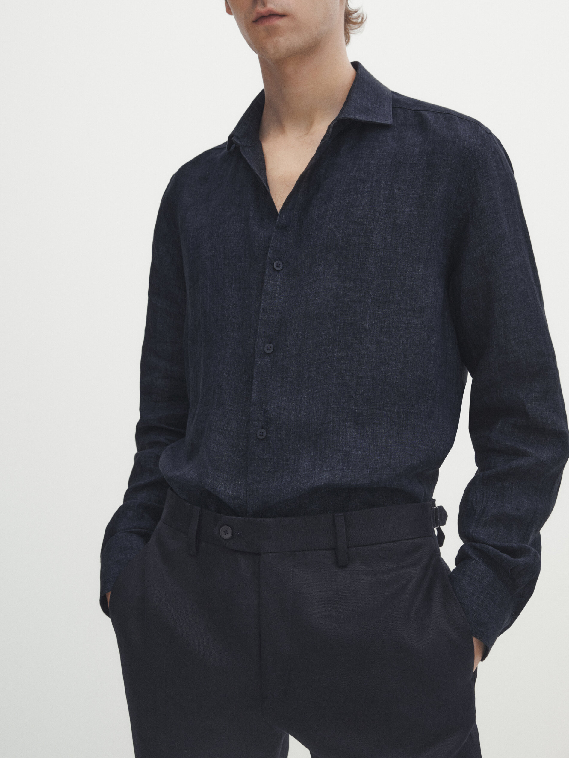 Camicia 100 lino d lav slim fit
