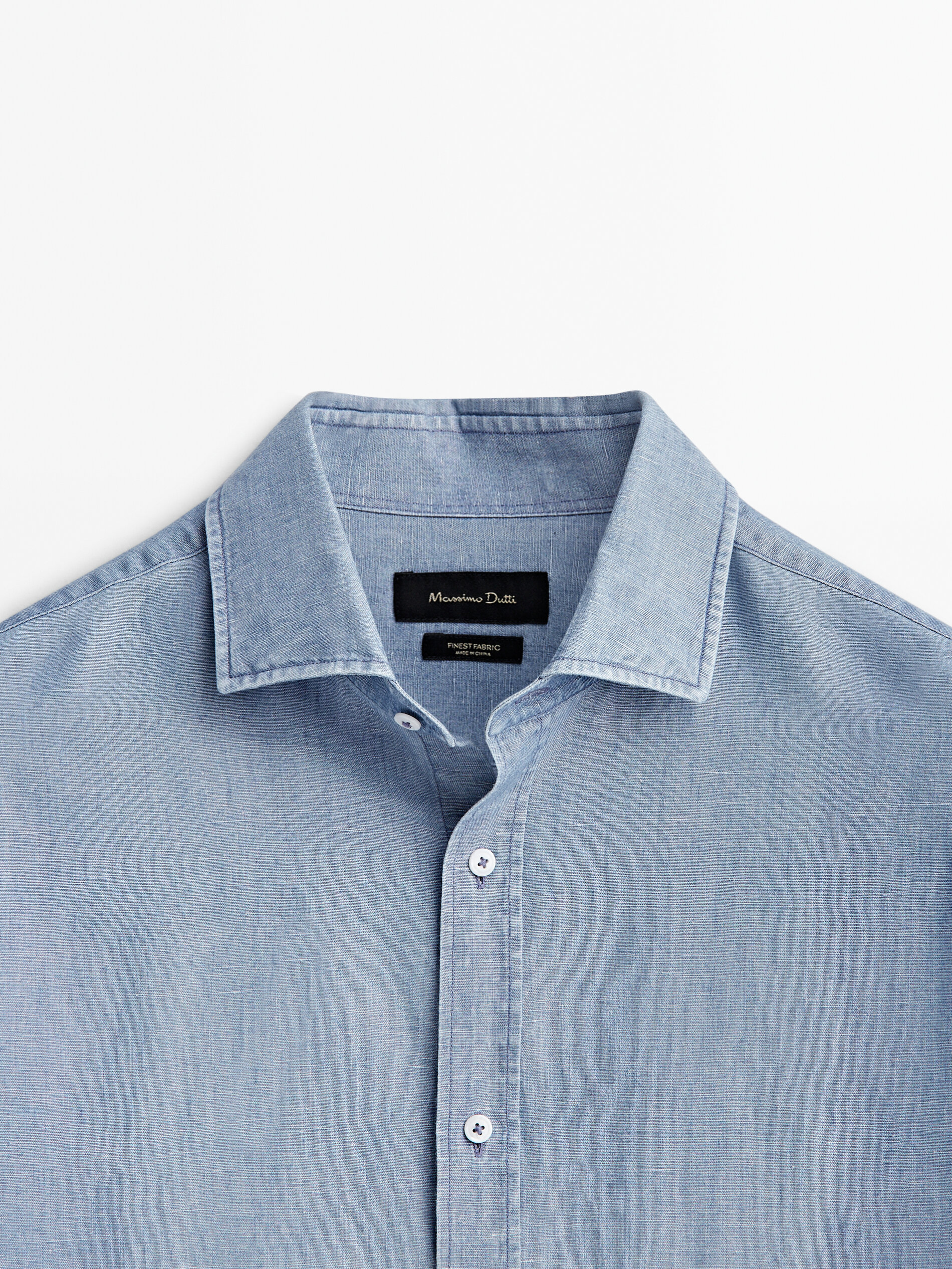 Mens slim fit chambray sales shirt