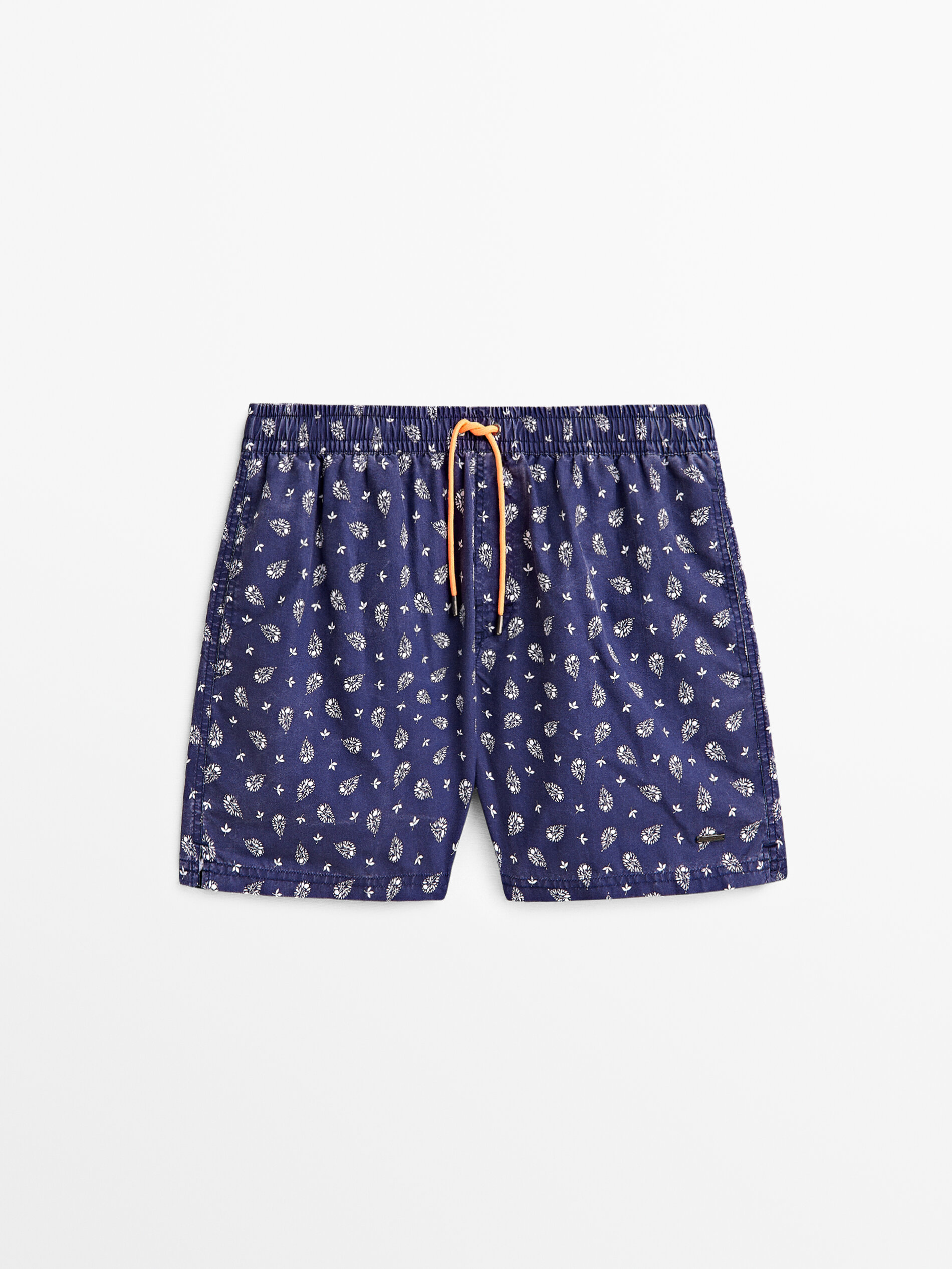 Printed swimming trunks Navy Blue Swimwear Massimo Dutti