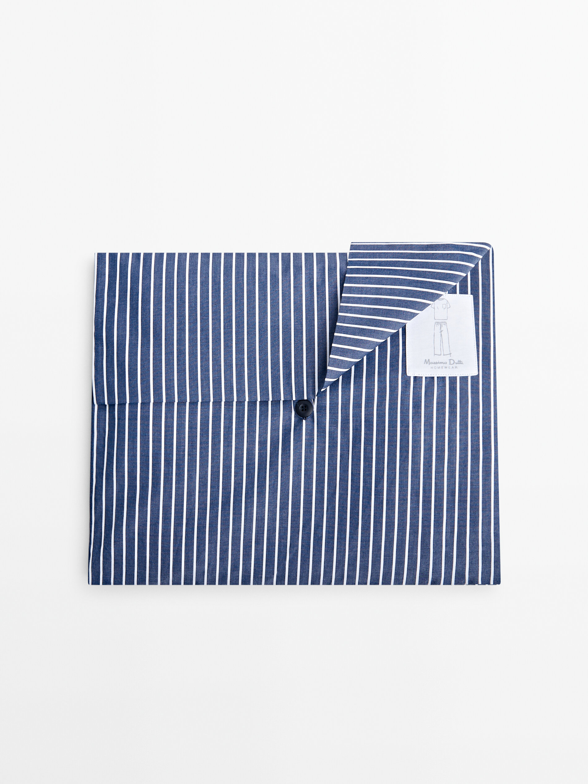 Striped pyjama bottoms and short sleeve T shirt White Homewear
