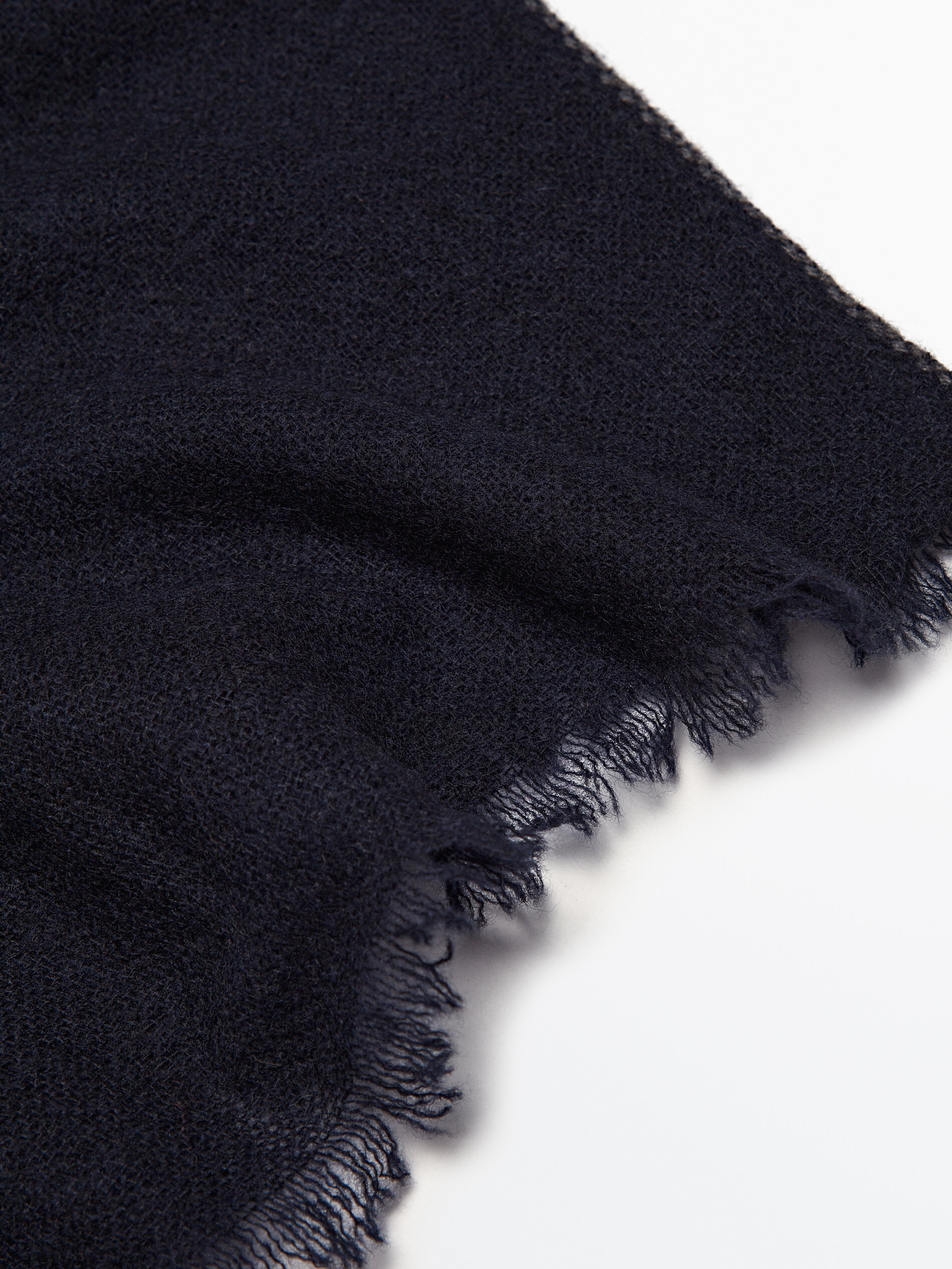 Wool blend scarf Navy Blue Khaki Charcoal 0 846 Scarves
