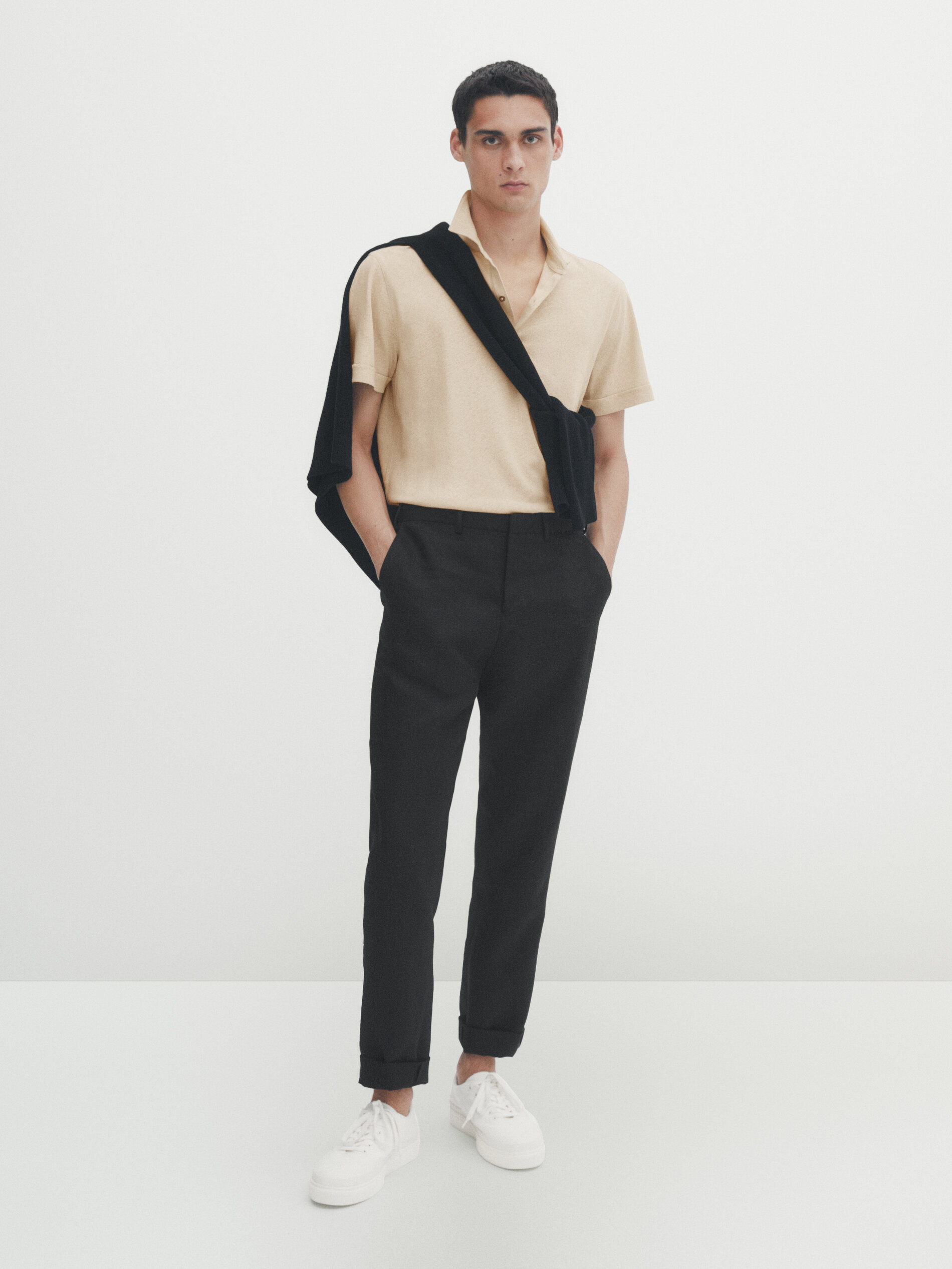Cotton linen sale polo shirts