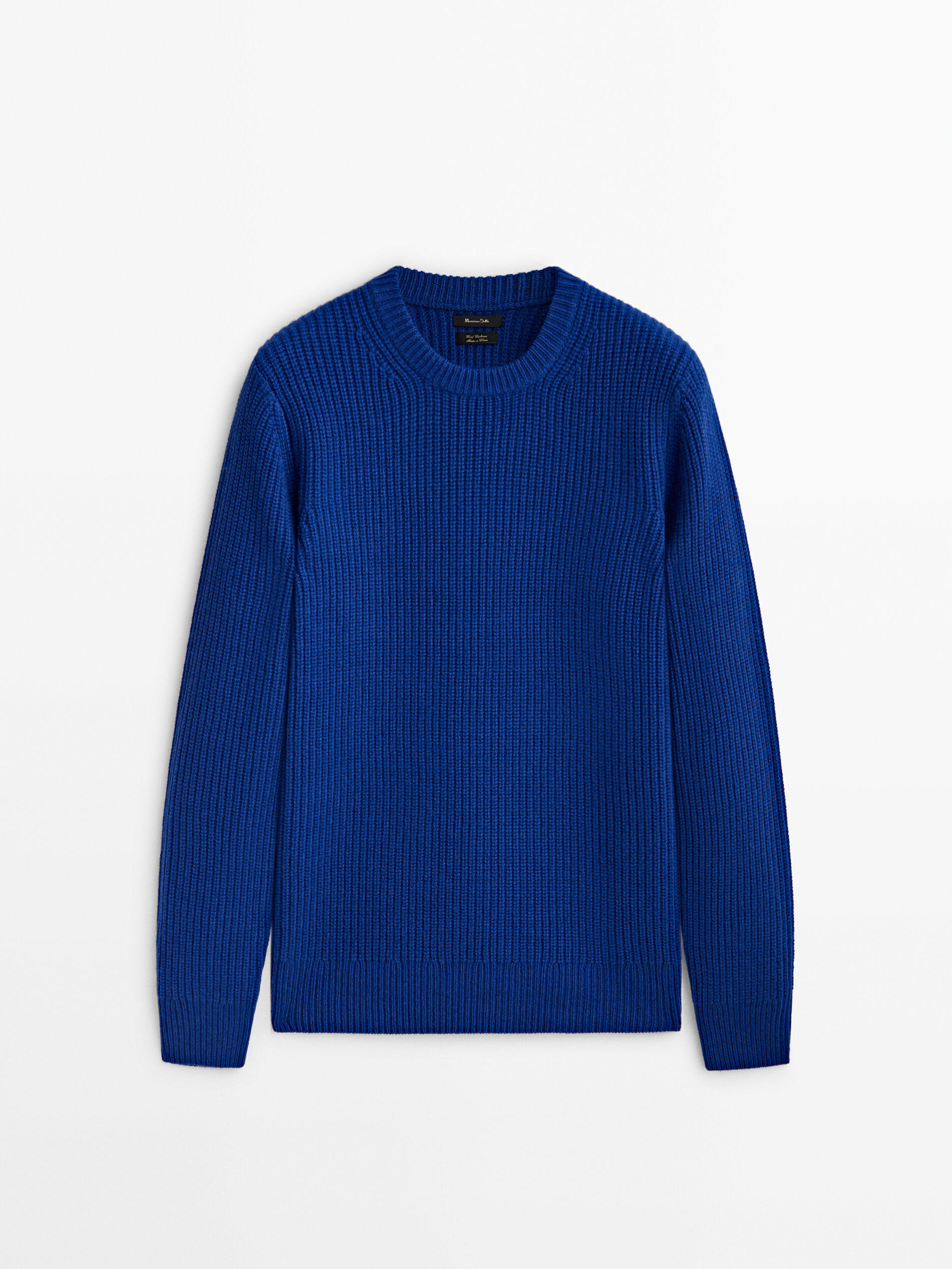 Wool blend crew neck sweater