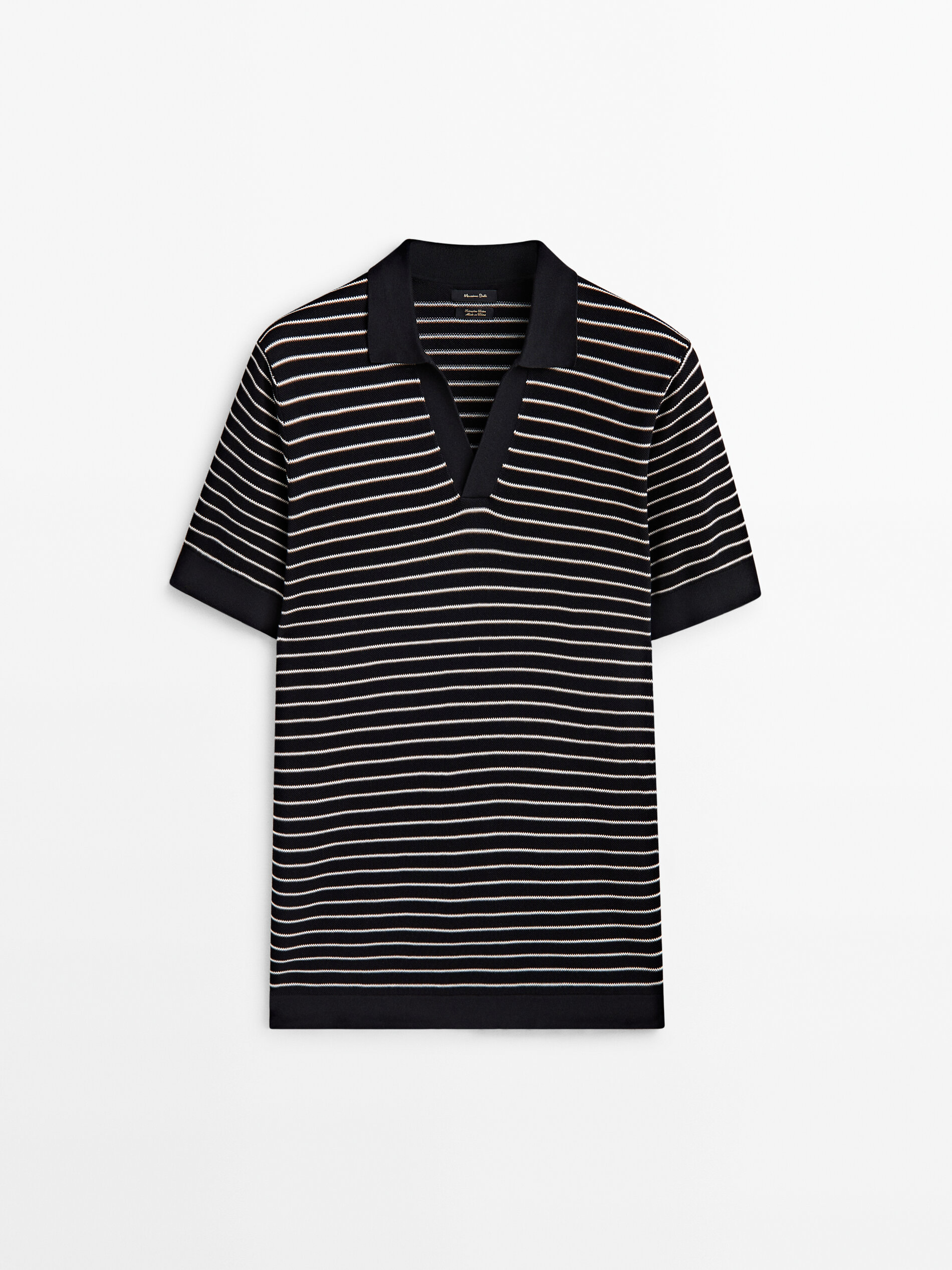 Striped short sleeve polo sweater