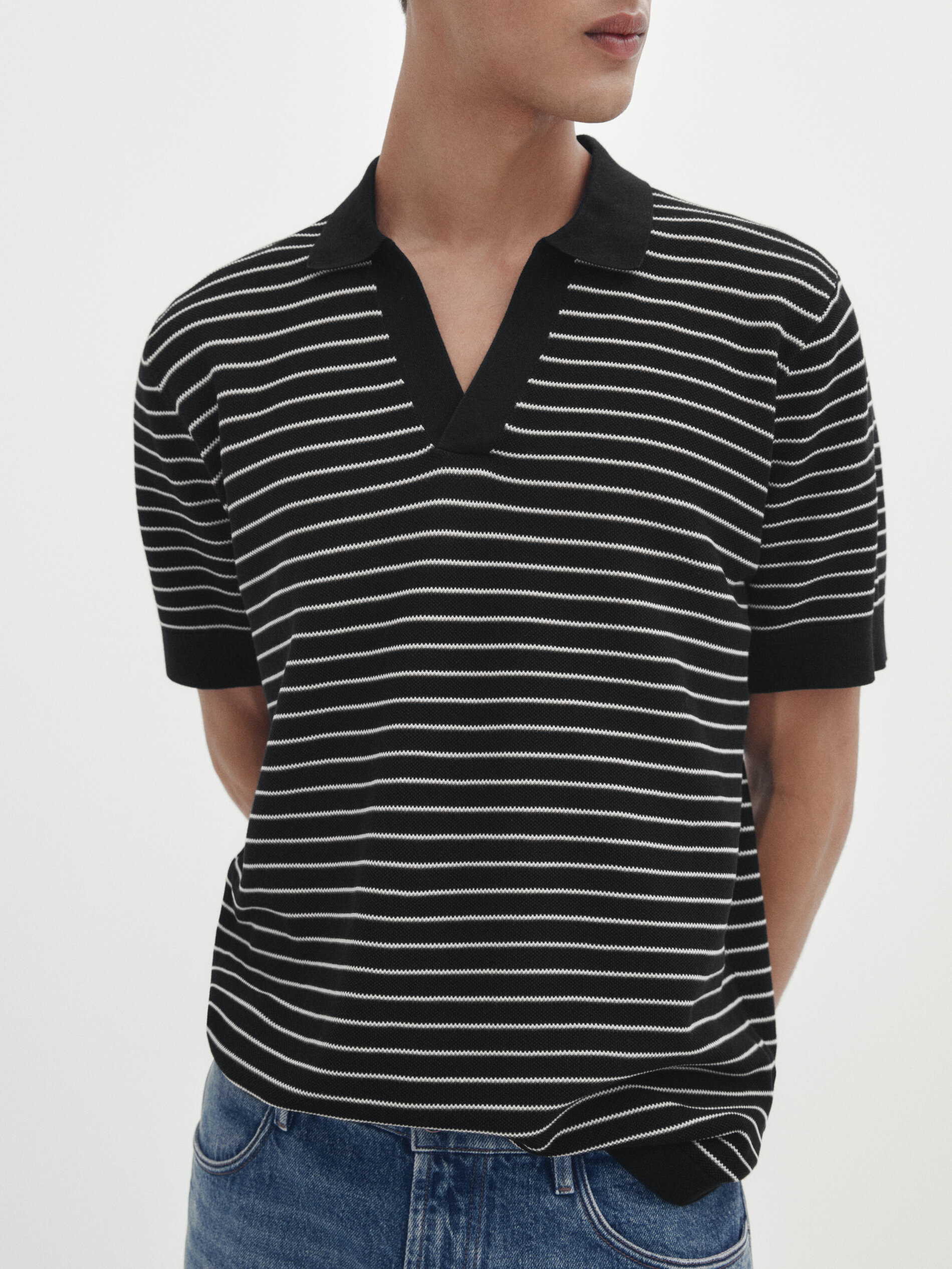 Mens short sleeve polo sweater 2025
